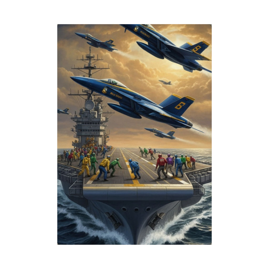 Navy SAR Rescue Helicopter Matte Poster — Dramatic Sea Rescue Art