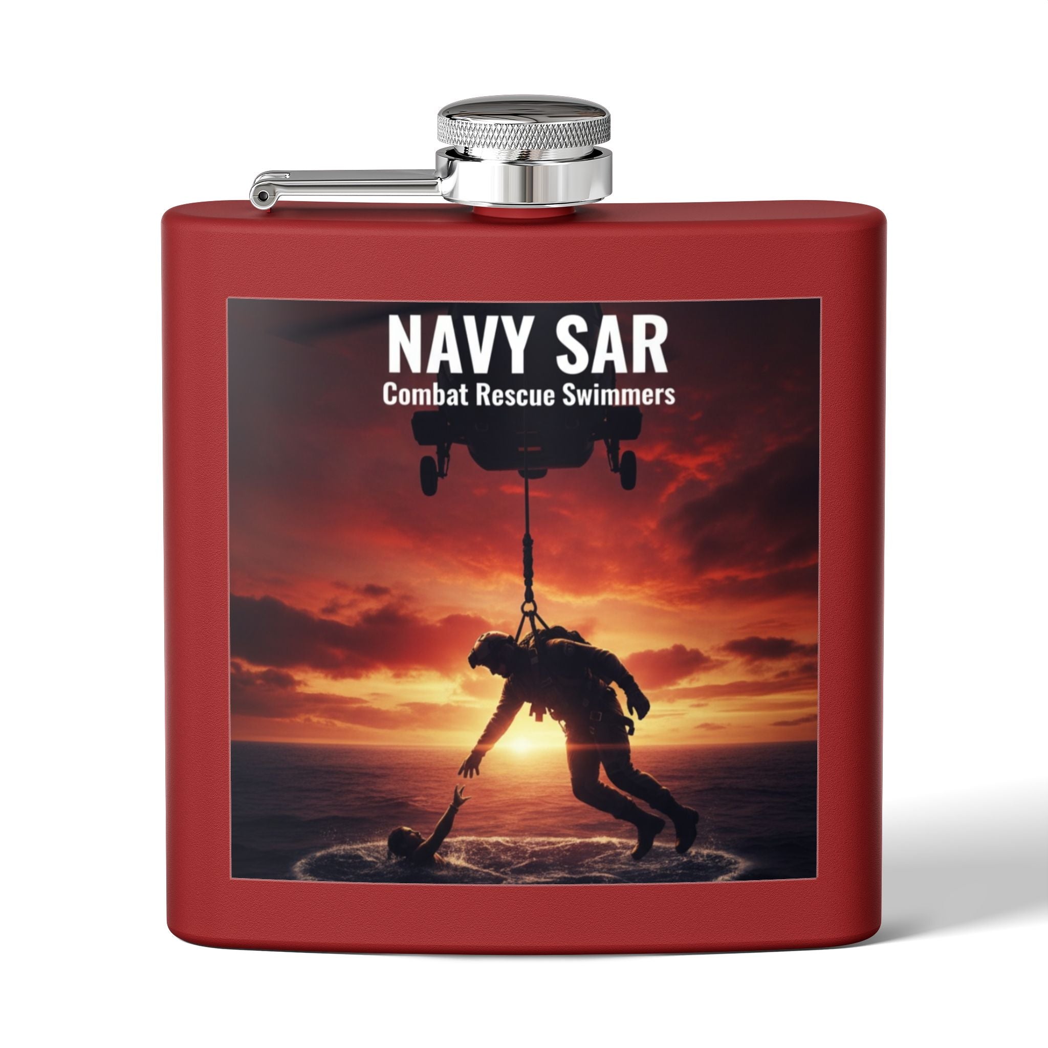 Navy SAR Combat Rescue Swimmers 6oz Stainless Steel Flask