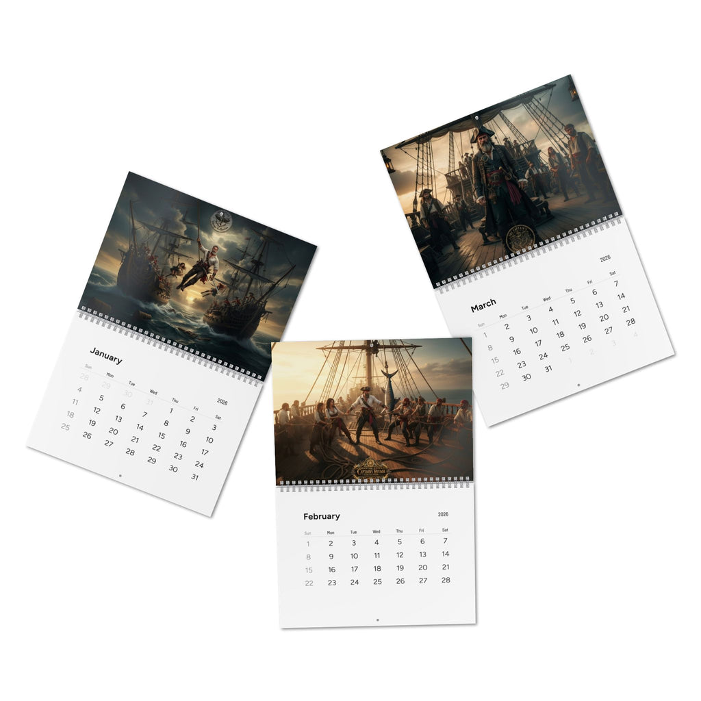 Pirate Adventure 2026 Wall Calendar — Vintage Sailing & Swashbucklers