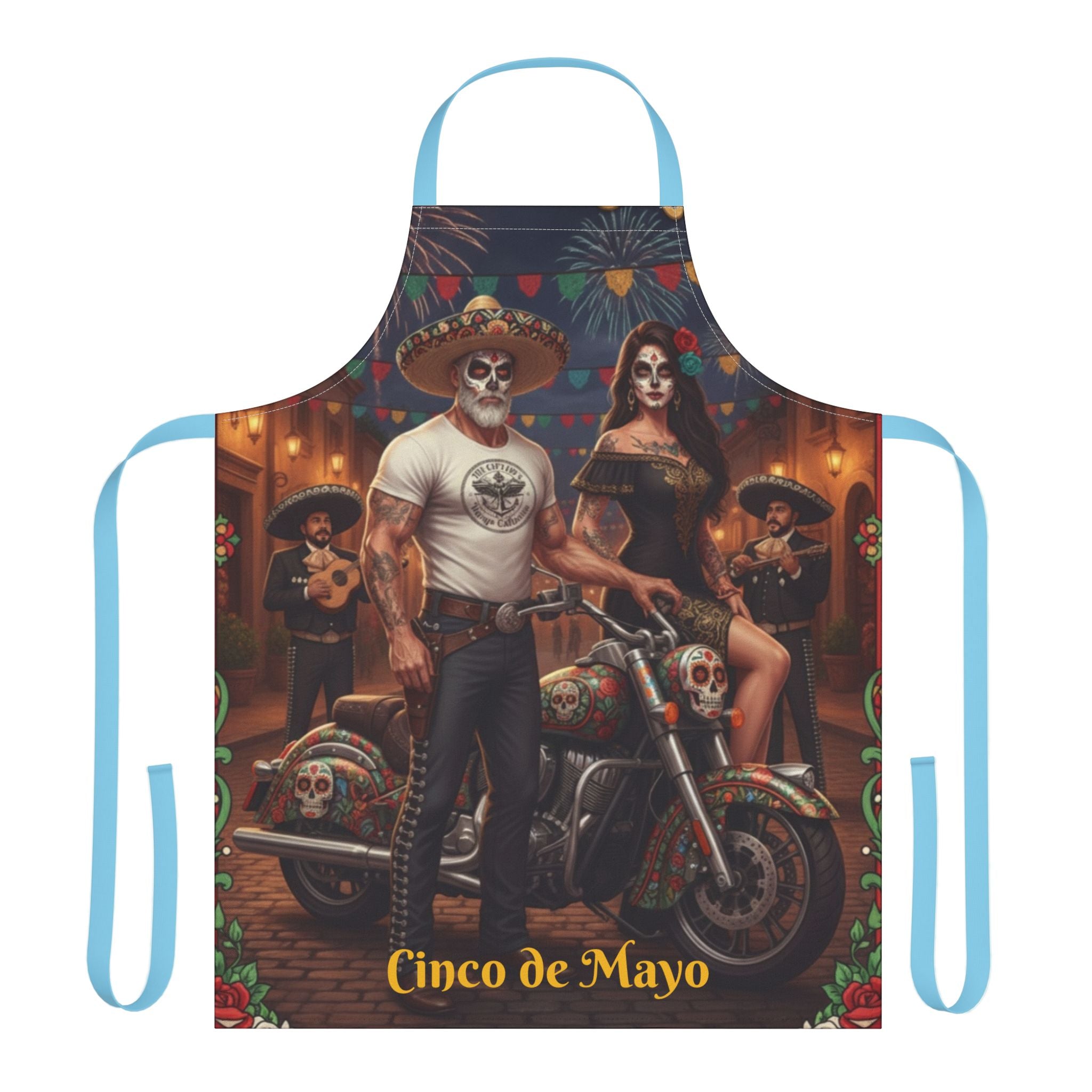 Cinco de Mayo Day of the Dead Motorcycle Apron