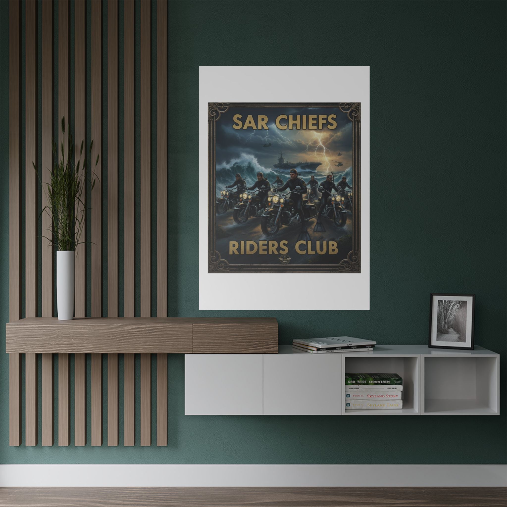 SAR Chiefs Riders Club Satin Poster – Vintage Biker Art Print (300gsm)