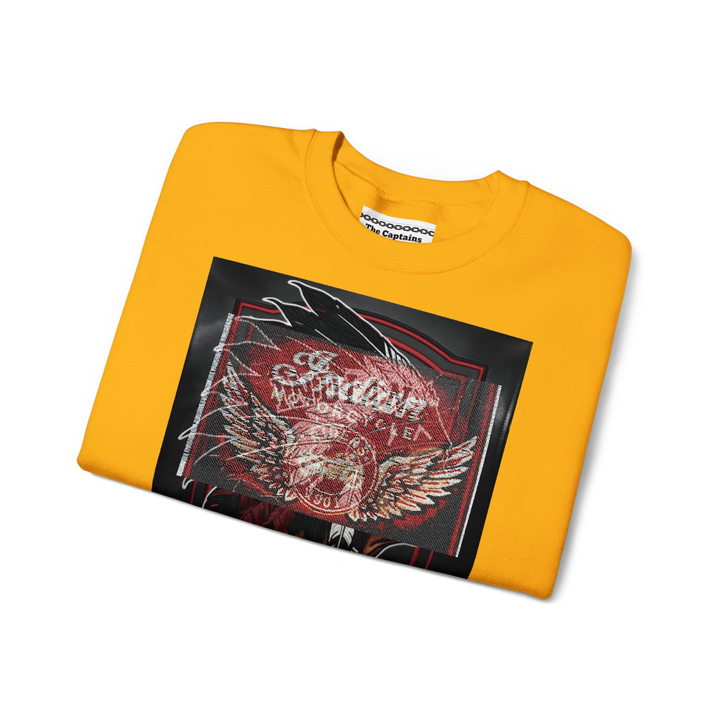 Vintage Motorcycle Crewneck Sweatshirt — 'Indian Motorcycles' Winged Logo
