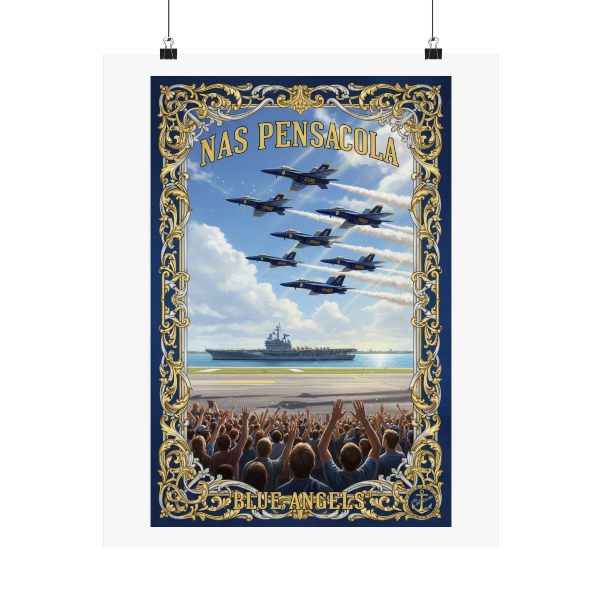 NAS Pensacola Blue Angels Vintage Airshow Poster - Matte Vertical Print