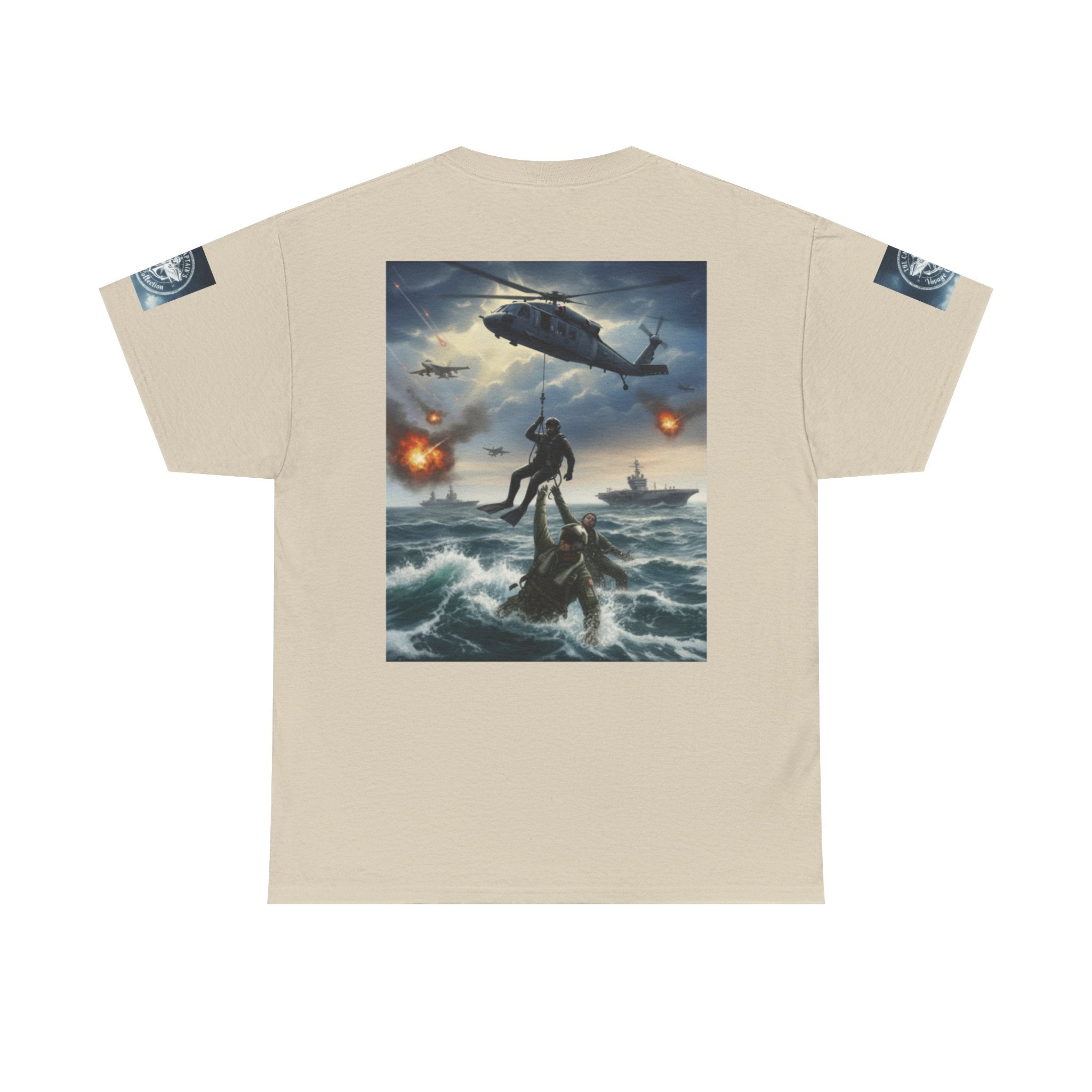 Navy Search & Rescue Graphic Tee — SAR Helicopter Rescue Scene