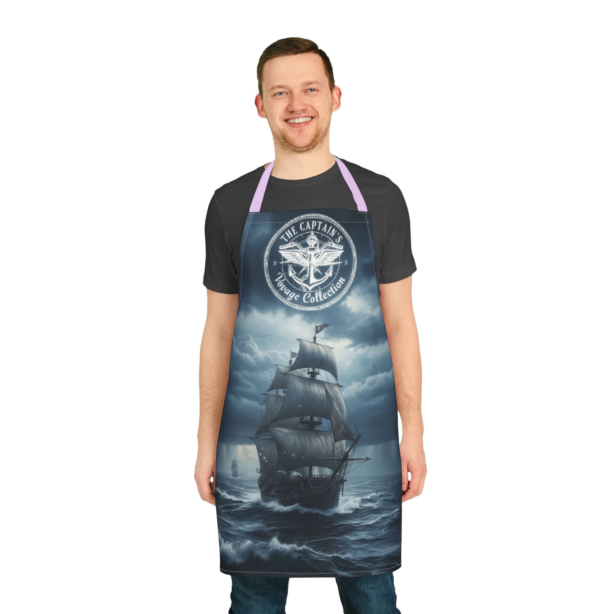 Sailing Ship Apron – Vintage 'Sea Captain' Nautical Kitchen Apron
