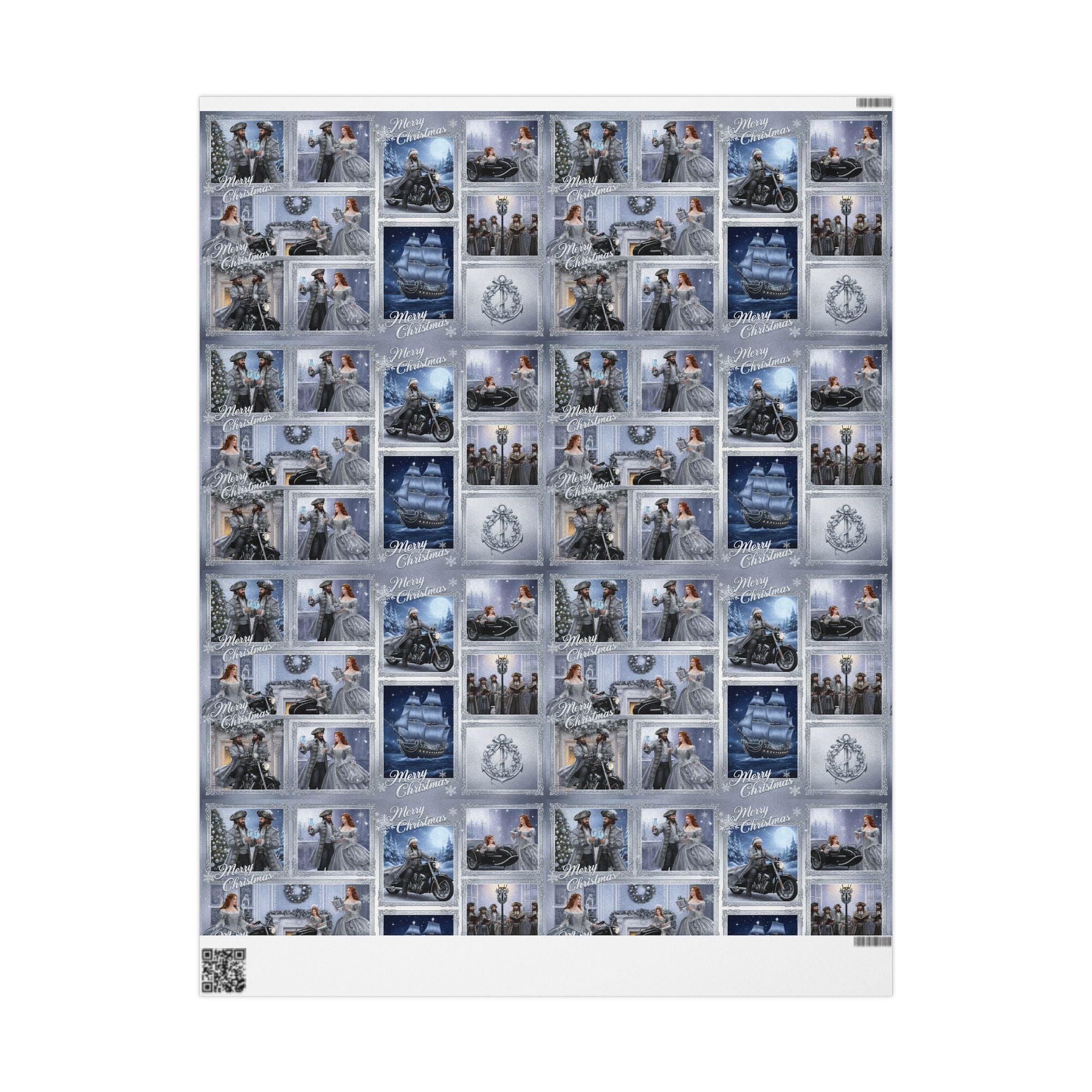 Vintage Winter Photo Collage Wrapping Paper Roll — Holiday Scenic Gift Wrap