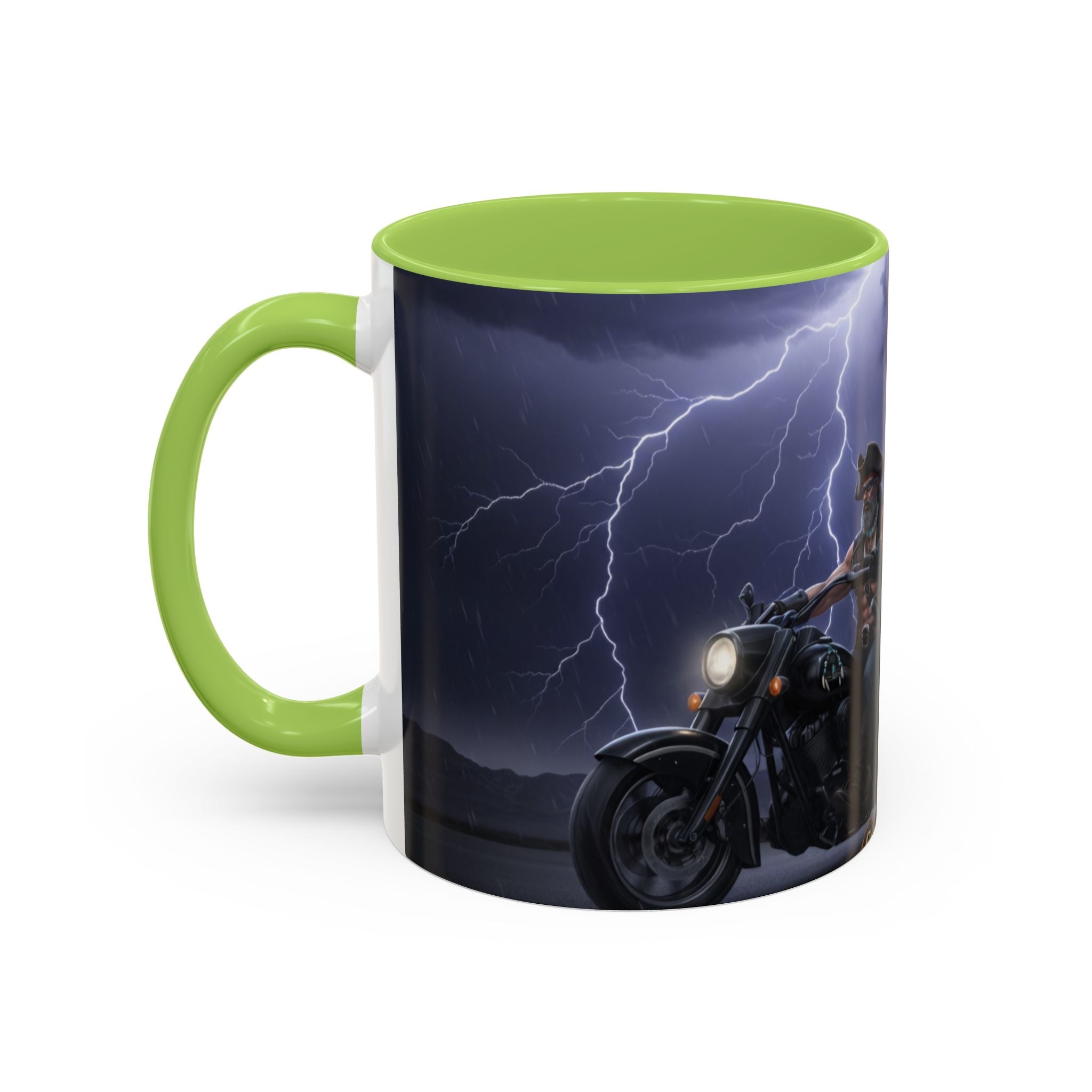 Western Ghost Riders Coffee Mug — Phantom Cowboy & Horse Lightning Accent Mug (11/15oz)