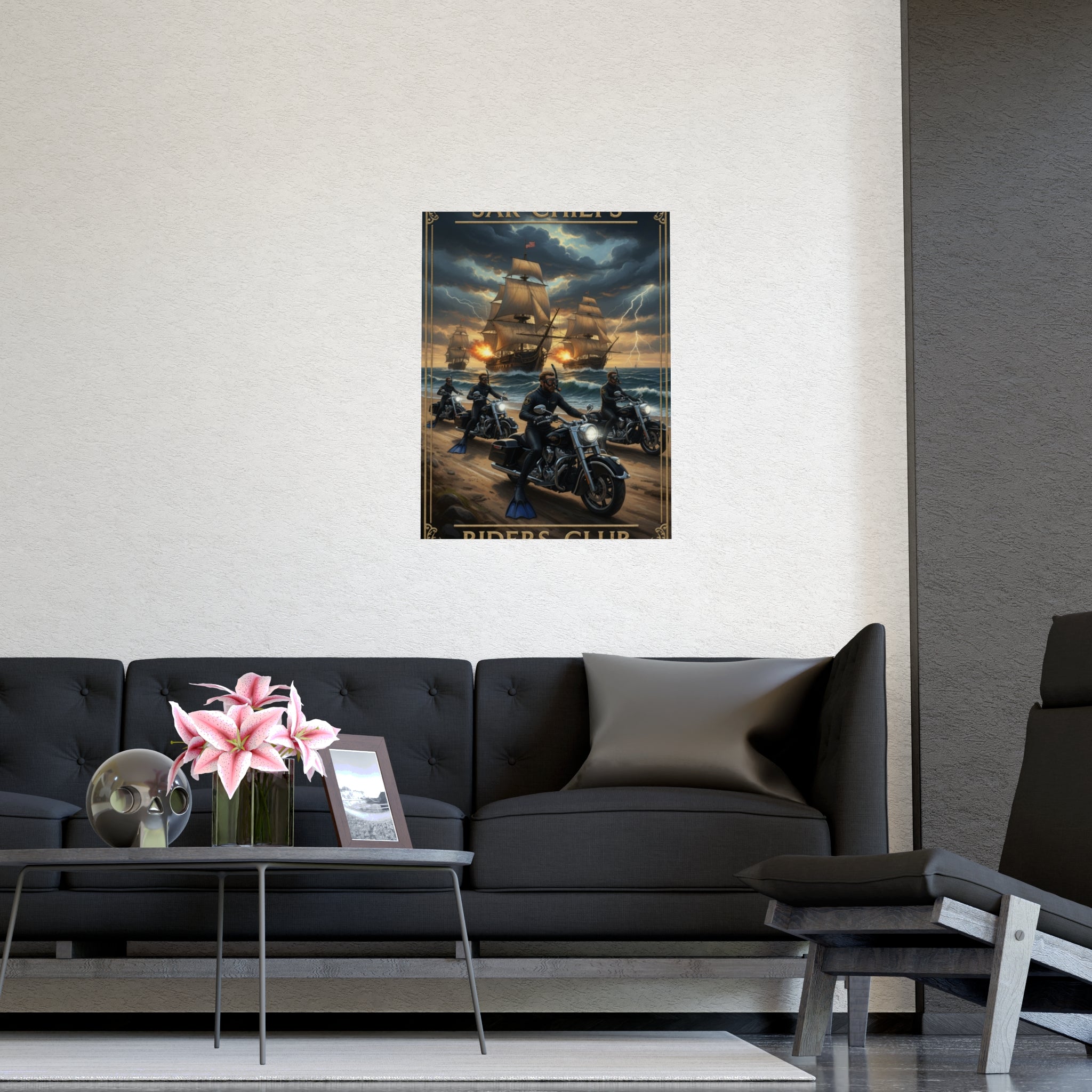 Riders Club Matte Poster — Sea Captain Bikers Vintage Nautical Wall Art
