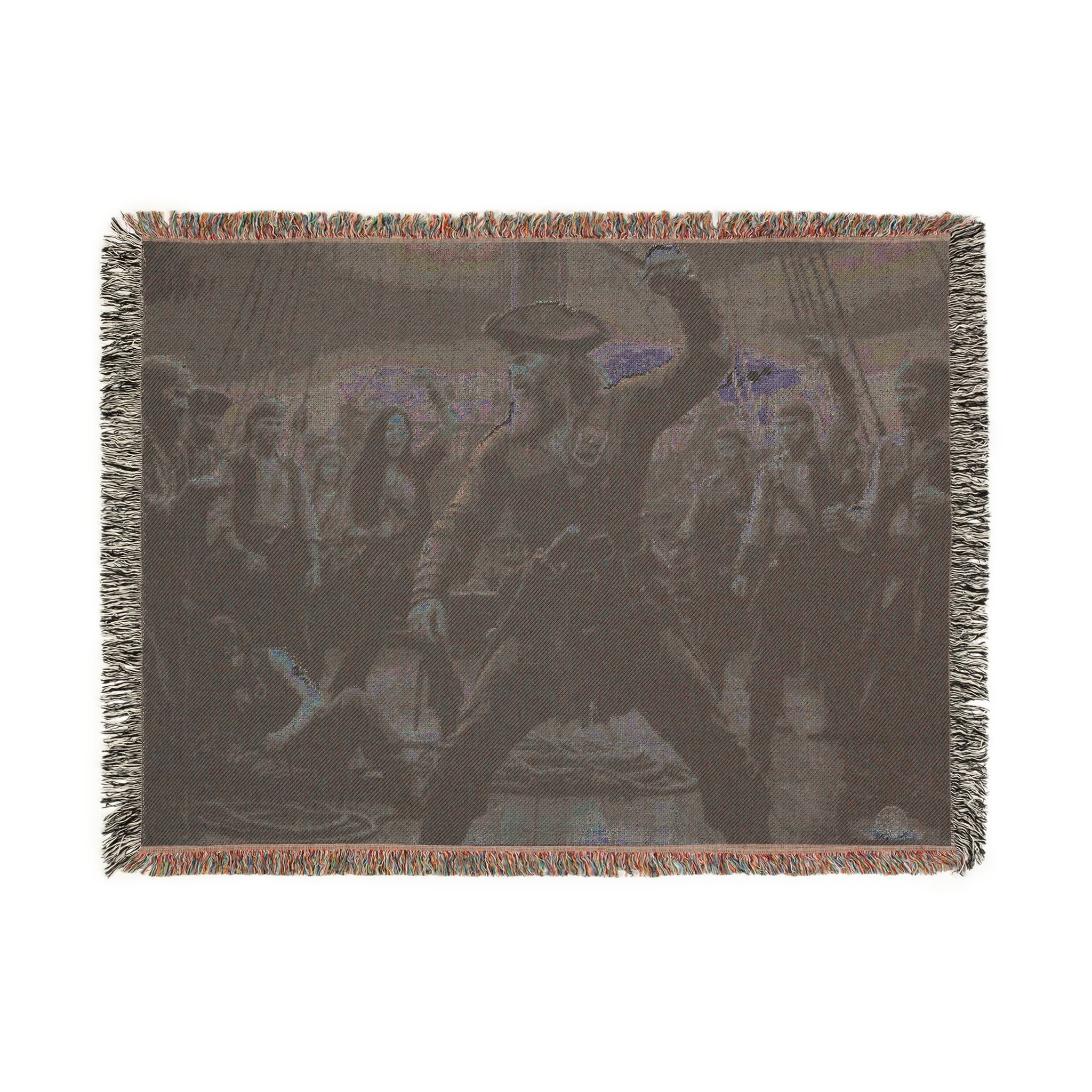 Western Dance Party Woven Blanket — Cowboy Dance Scene Throw