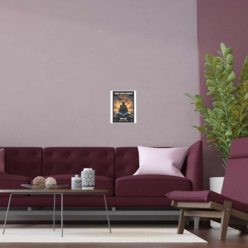 Combat Rescue Swimmers Silk Poster — "So Others May Live" Navy SAR Wall Art