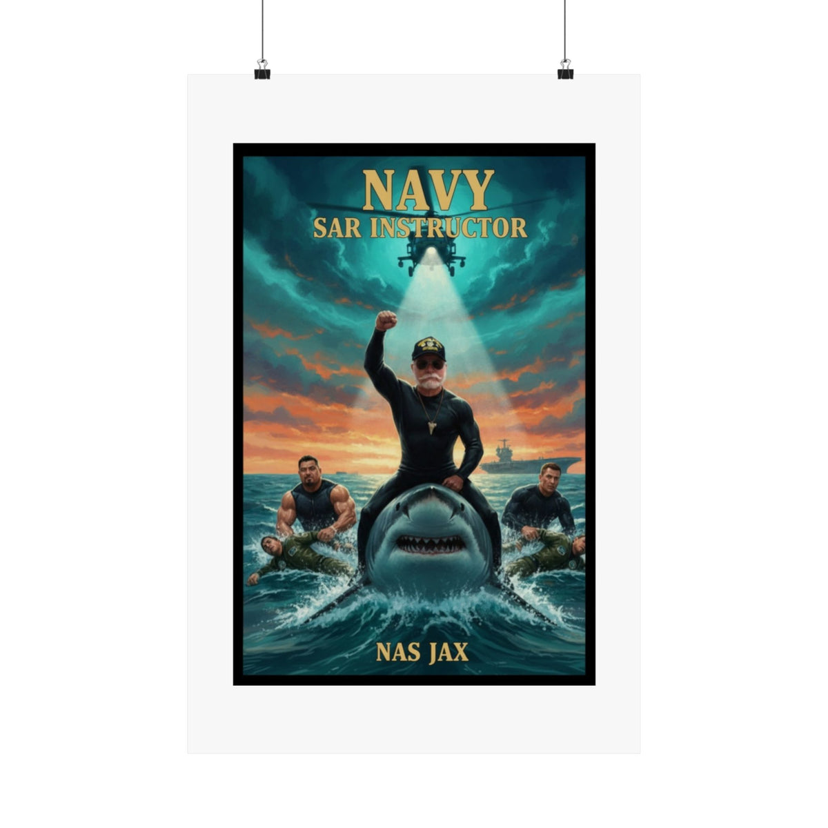 Navy SAR Instructor Matte Poster — Military Rescue Tribute Wall Art