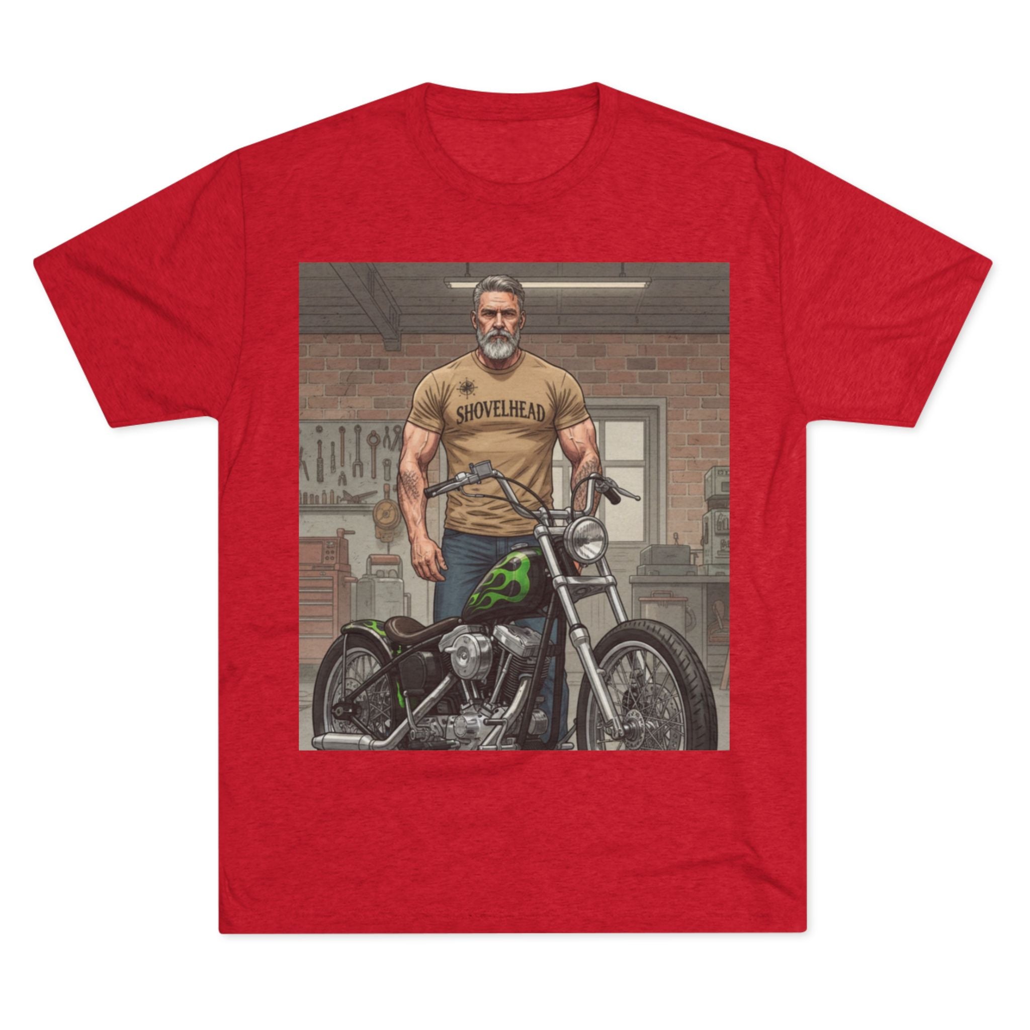 Vintage Biker Garage Tee — 'Somewhere' Motorcycle Illustration T-Shirt