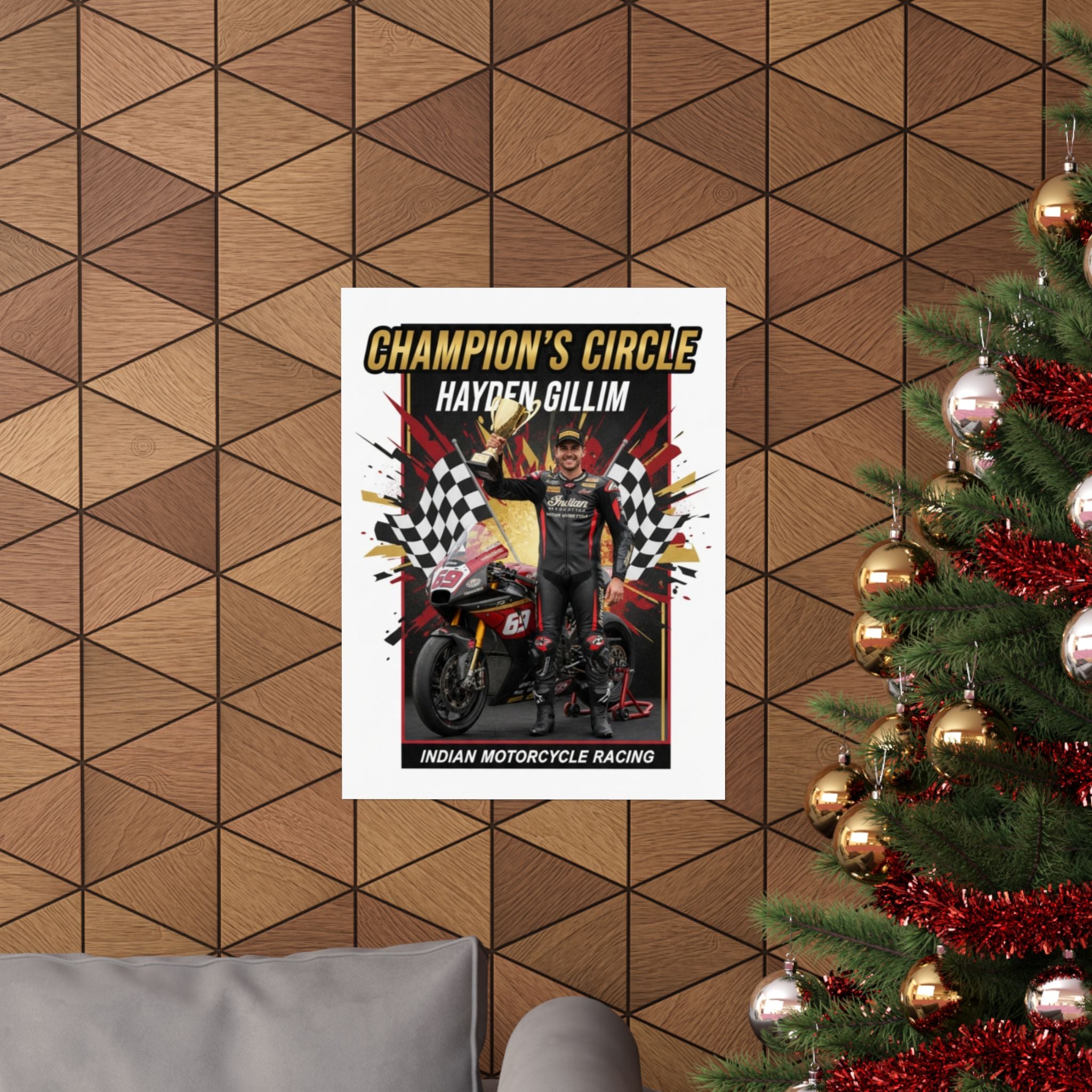 Champion's Circle Motorcycle Racing Poster — Hayden Gillim Matte Vertical Print
