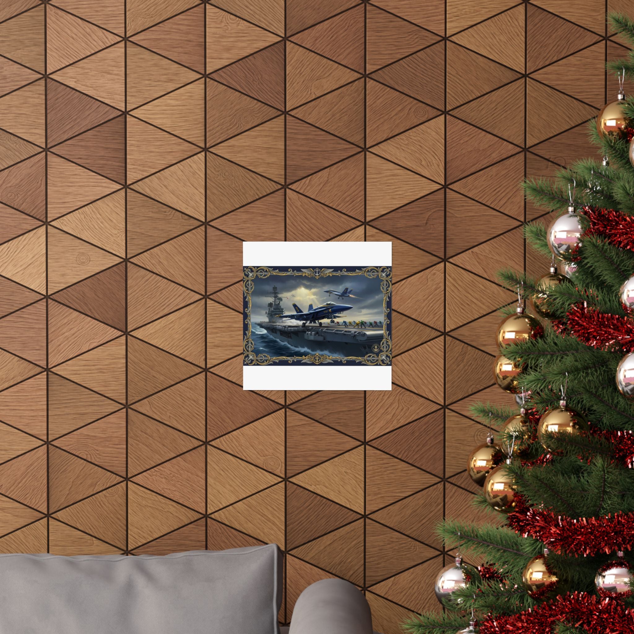 Aircraft Carrier Navy Poster — Matte Vertical Military Aviation Print