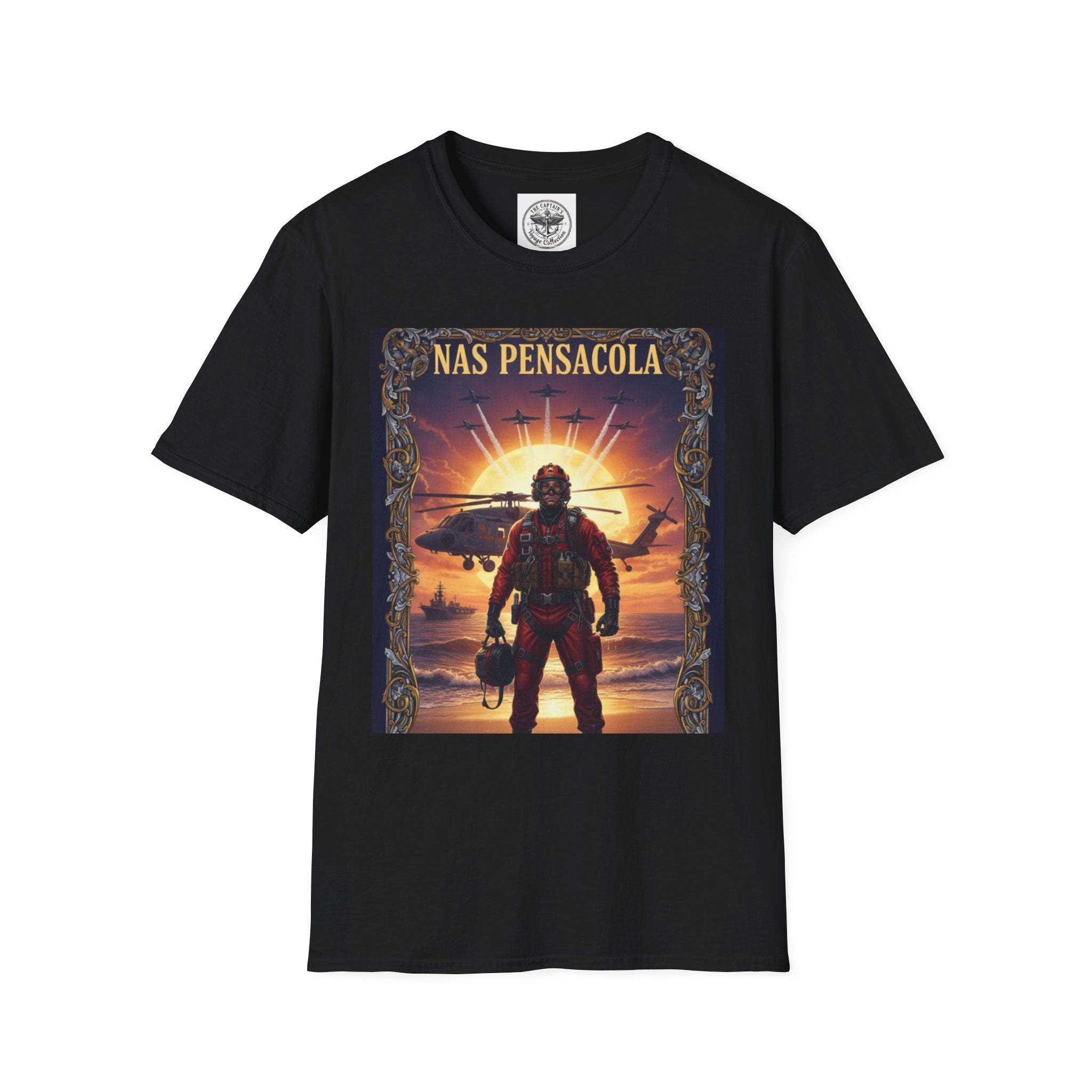 NAS Pensacola Rescue Crew T-Shirt — Navy SAR Helicopter Search & Rescue Tee