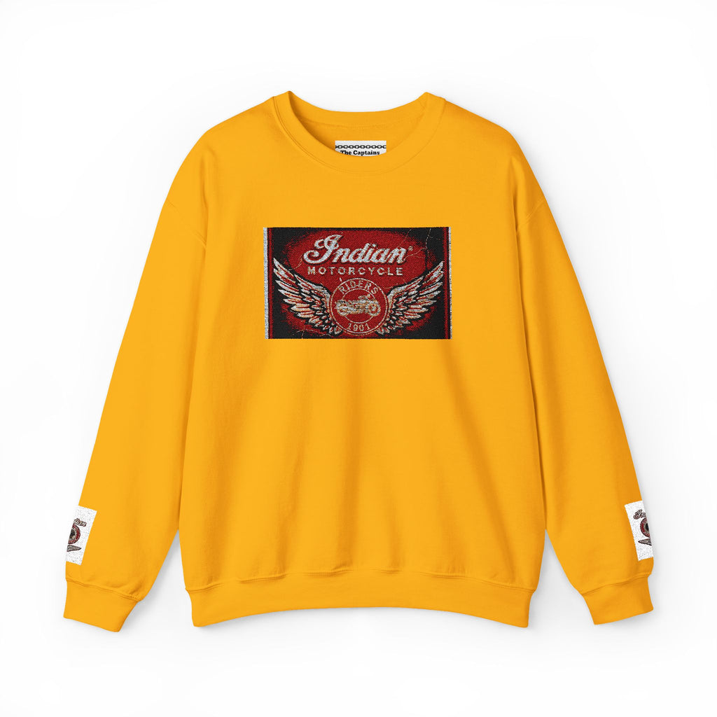 Vintage Motorcycle Crewneck Sweatshirt — 'Indian Motorcycles' Winged Logo
