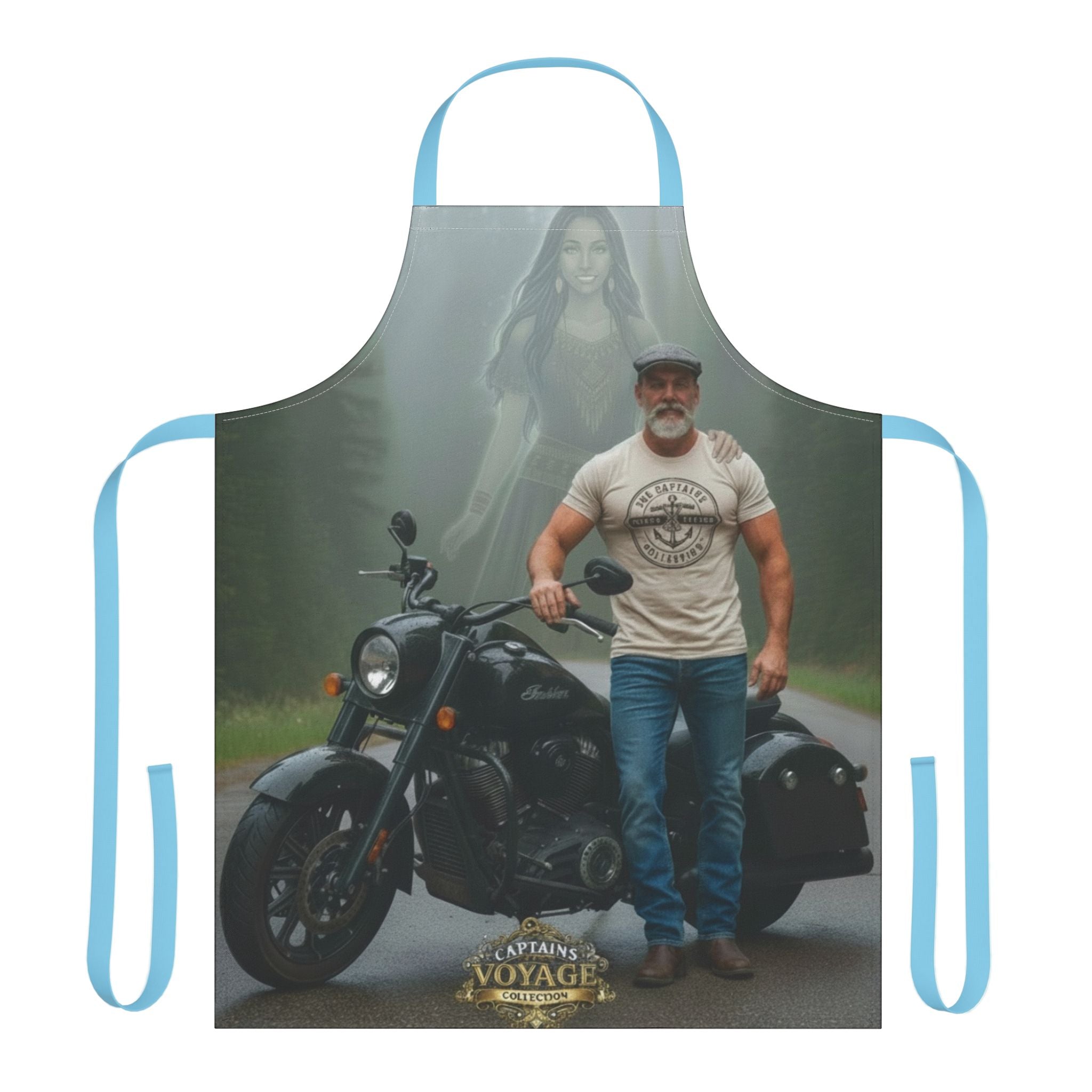 Motorcycle Rider Apron — "Captain's Voyage" Biker BBQ & Workshop Gift