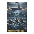 Rescue Swimmer Area Rug — Military Navy Helicopter & Ship Ocean Scene