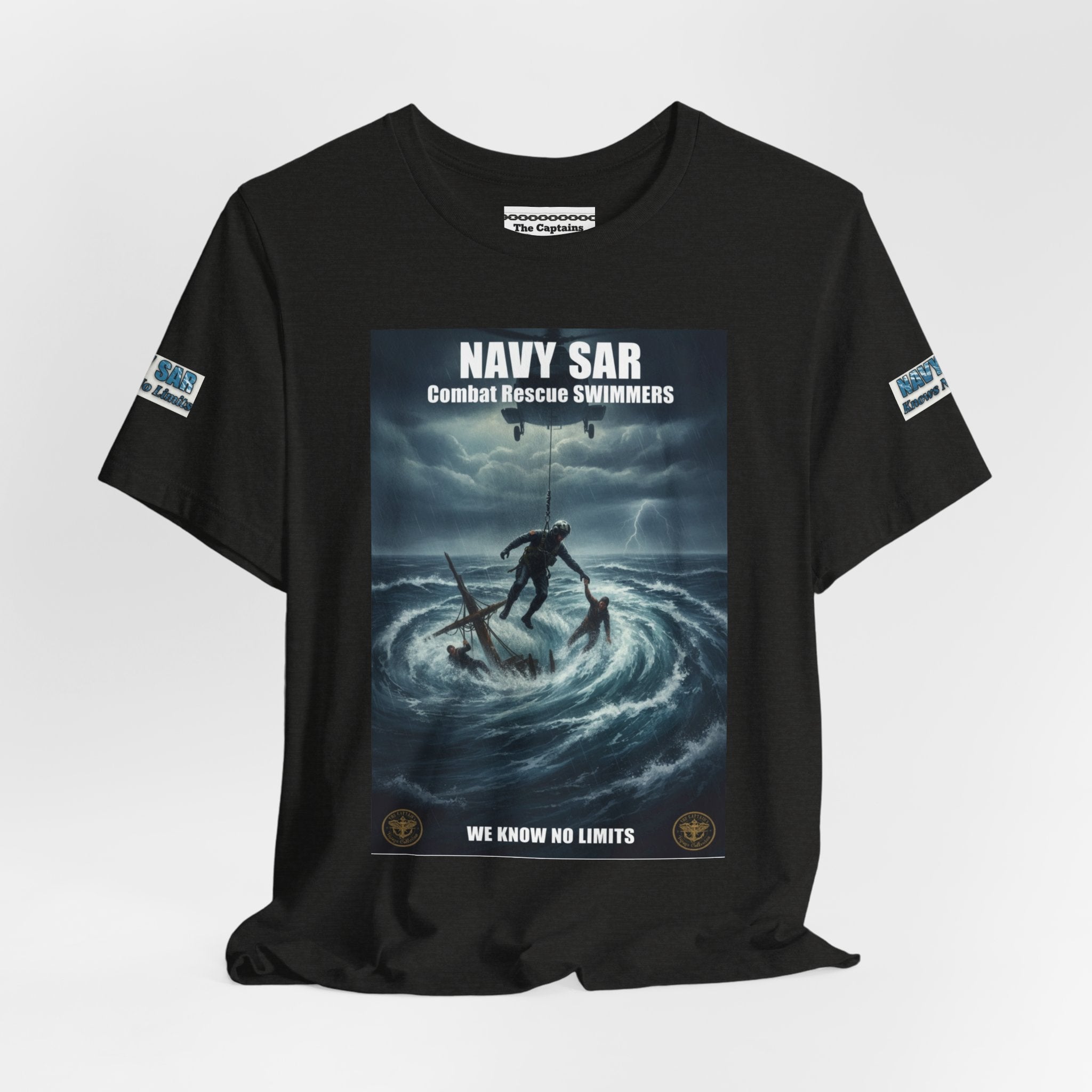 Navy SAR Combat Rescue Swimmers T-Shirt — "We Know No Limits"