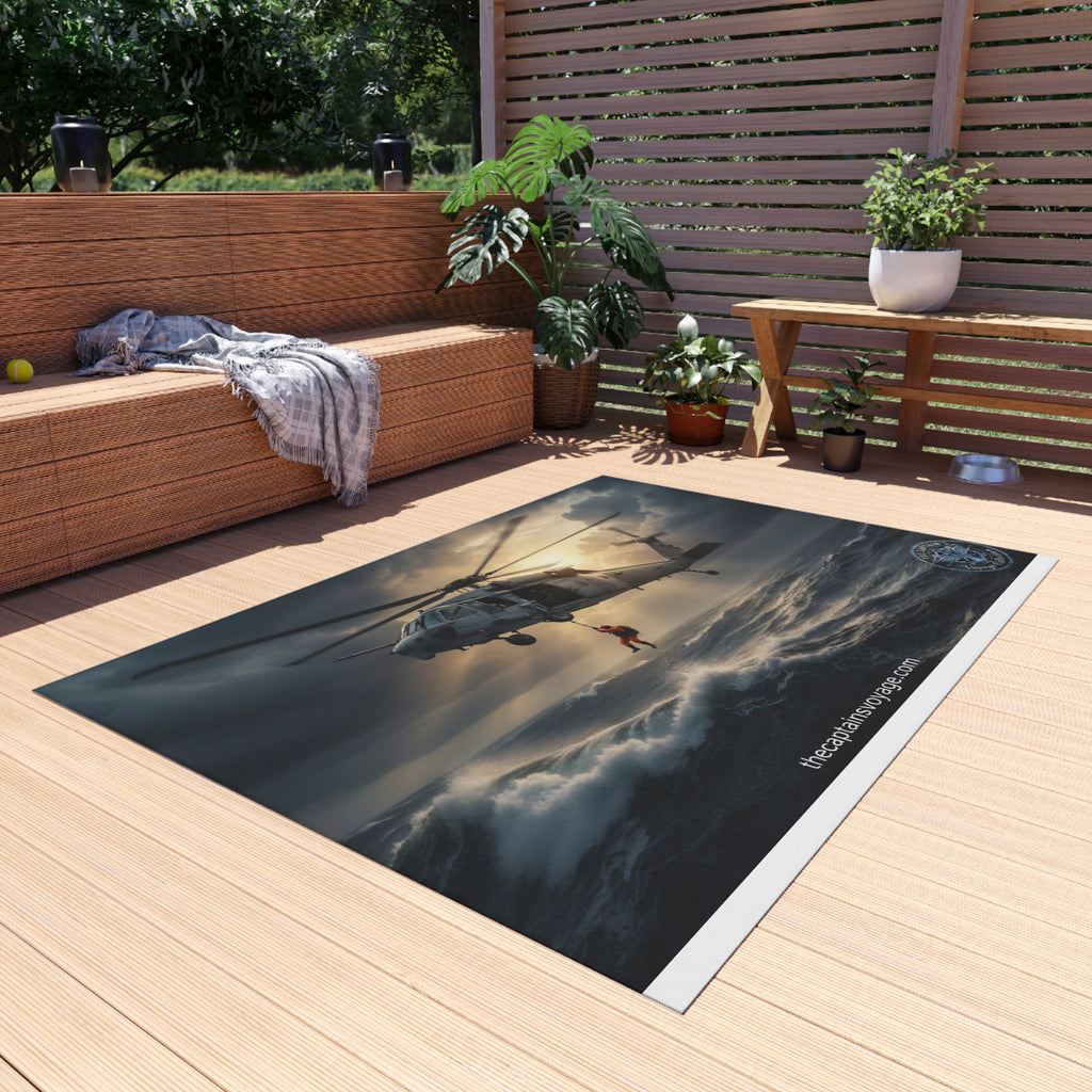Outdoor Rug – Navy SAR Rescue Helicopter Scenic Mat