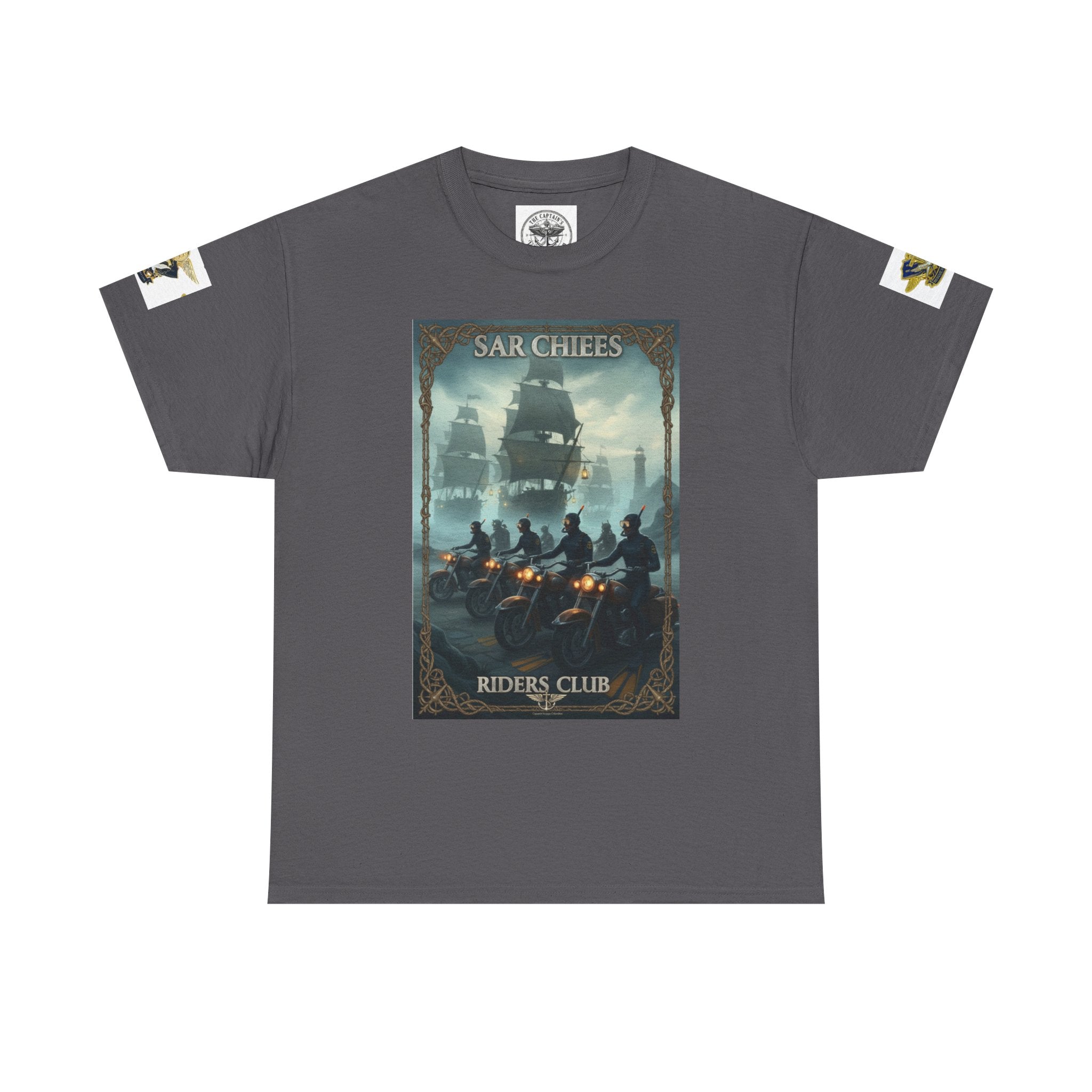 Navy Riders Club Graphic Tee — Vintage Naval Rescue Poster Shirt