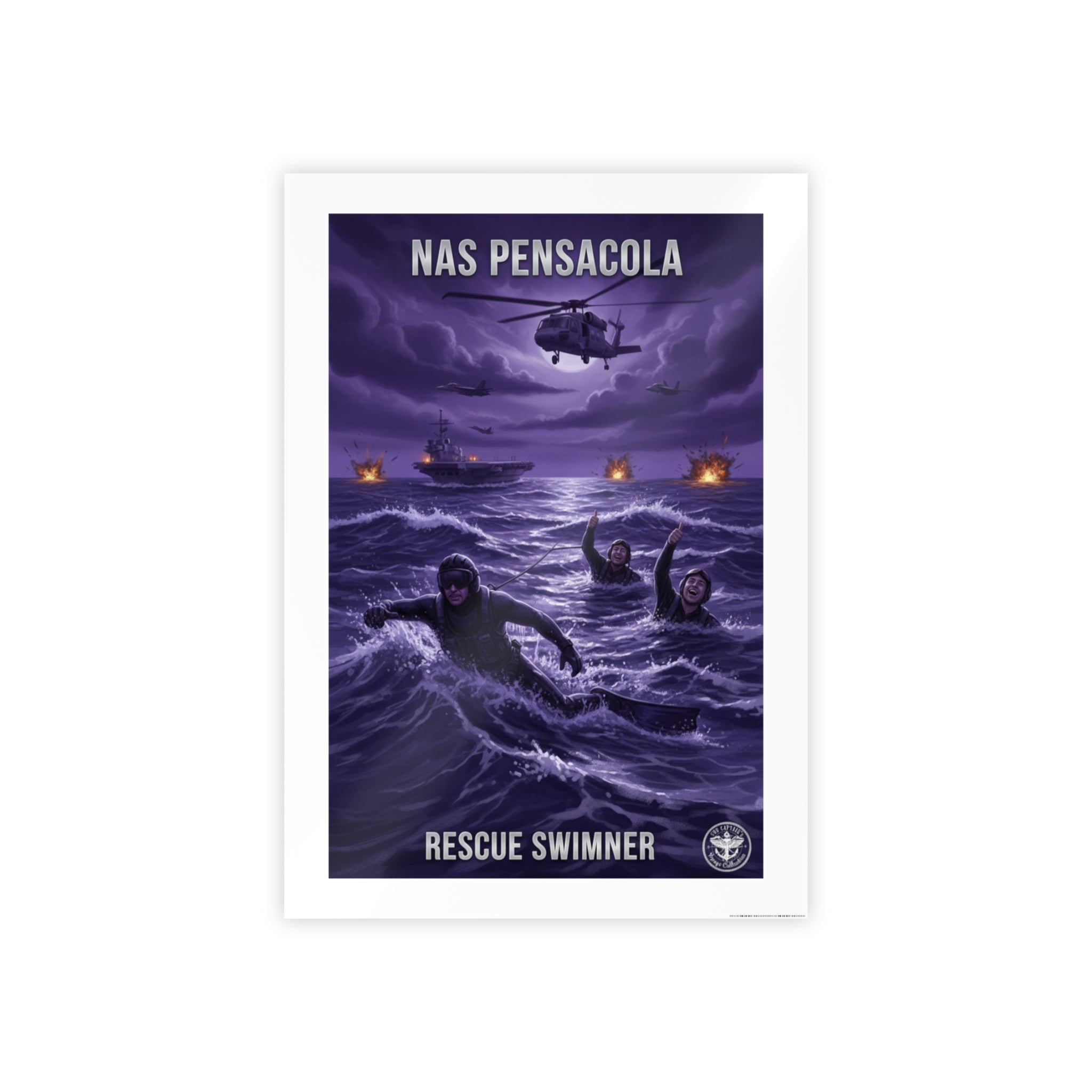 NAS Pensacola Rescue Swimmer Gloss Poster