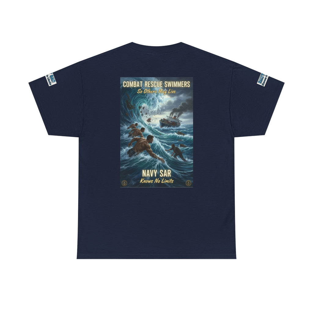 Navy SAR Combat Rescue Swimmers T‑Shirt — "We Know No Limits"