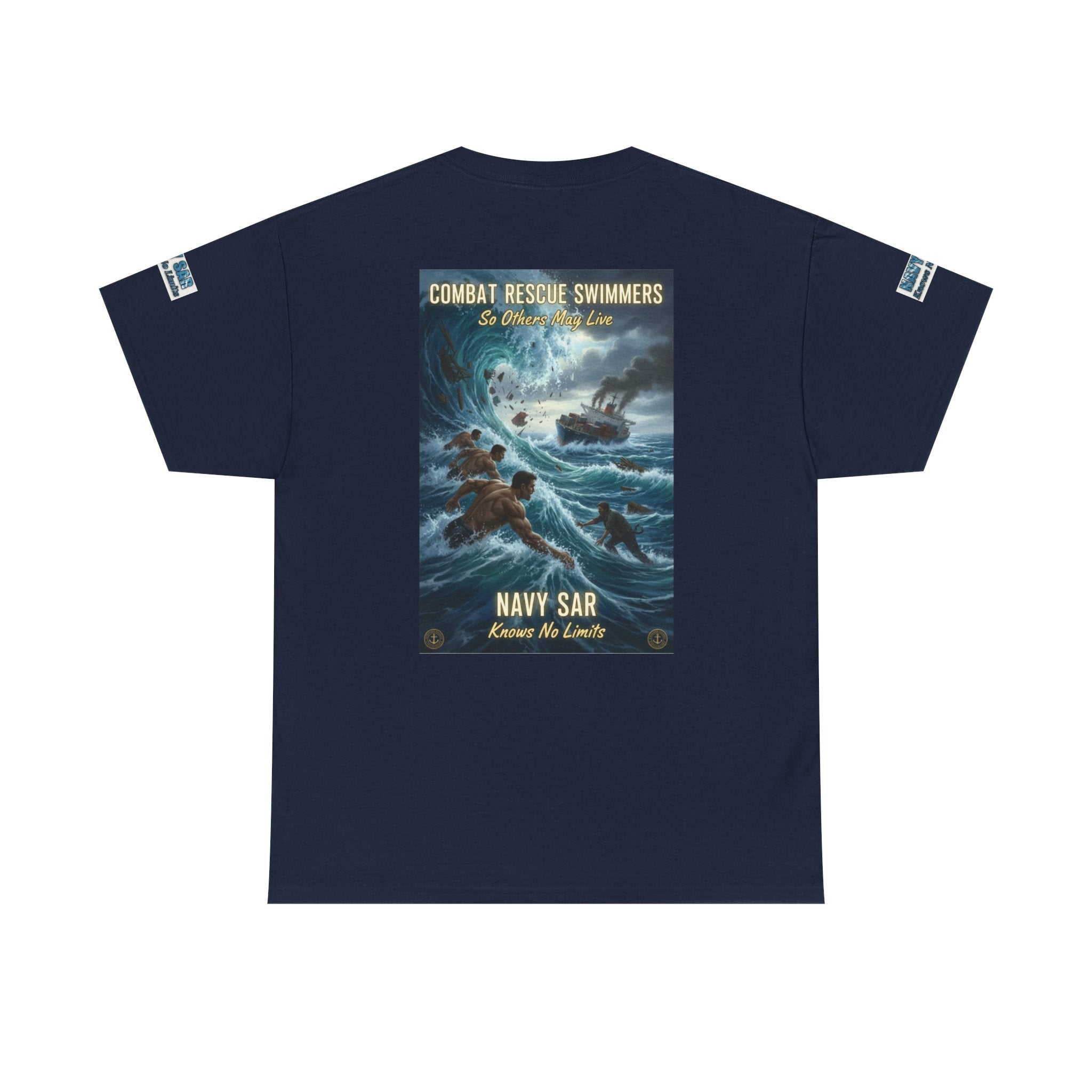 Navy SAR Combat Rescue Swimmers T‑Shirt — "We Know No Limits"