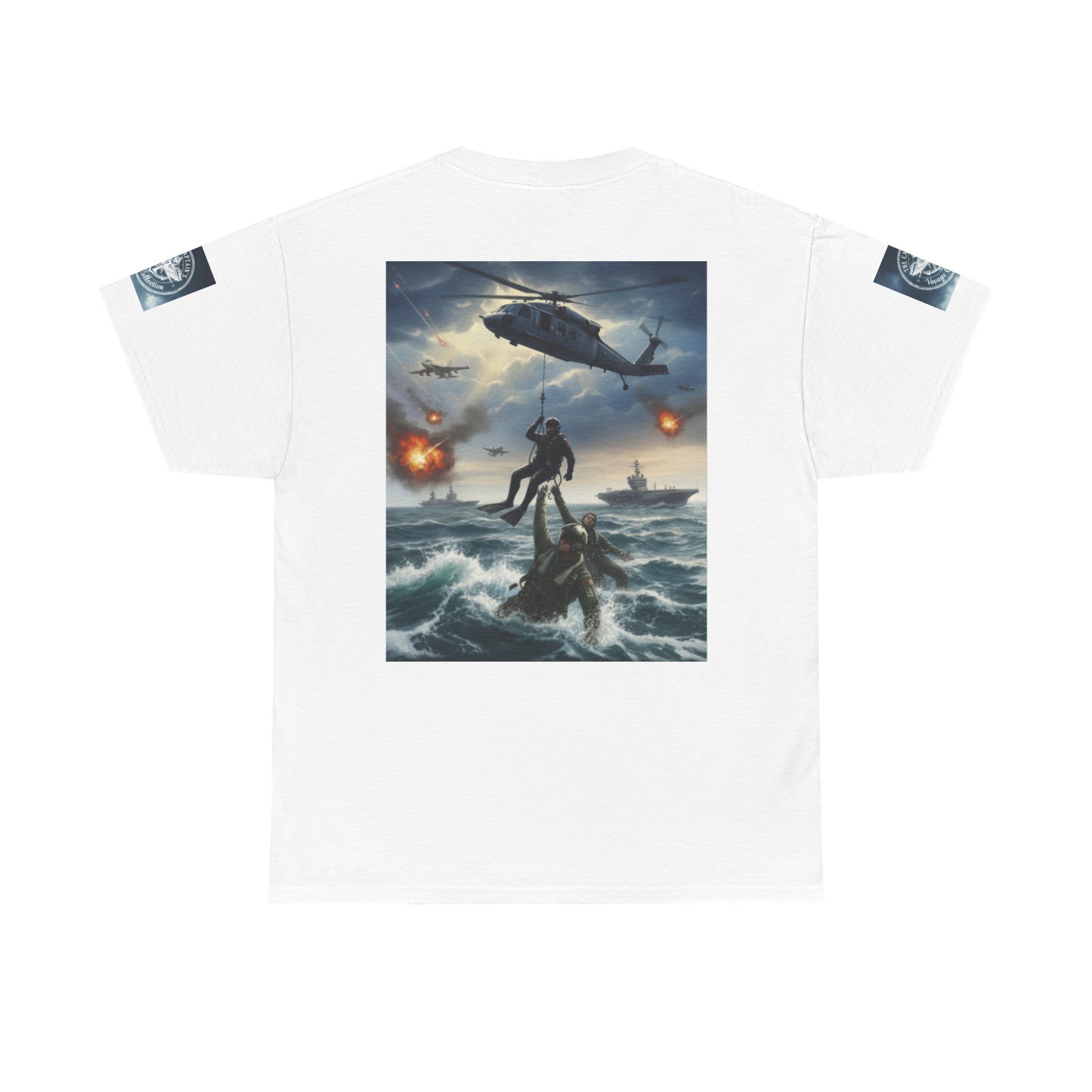 Navy Search & Rescue Graphic Tee — SAR Helicopter Rescue Scene