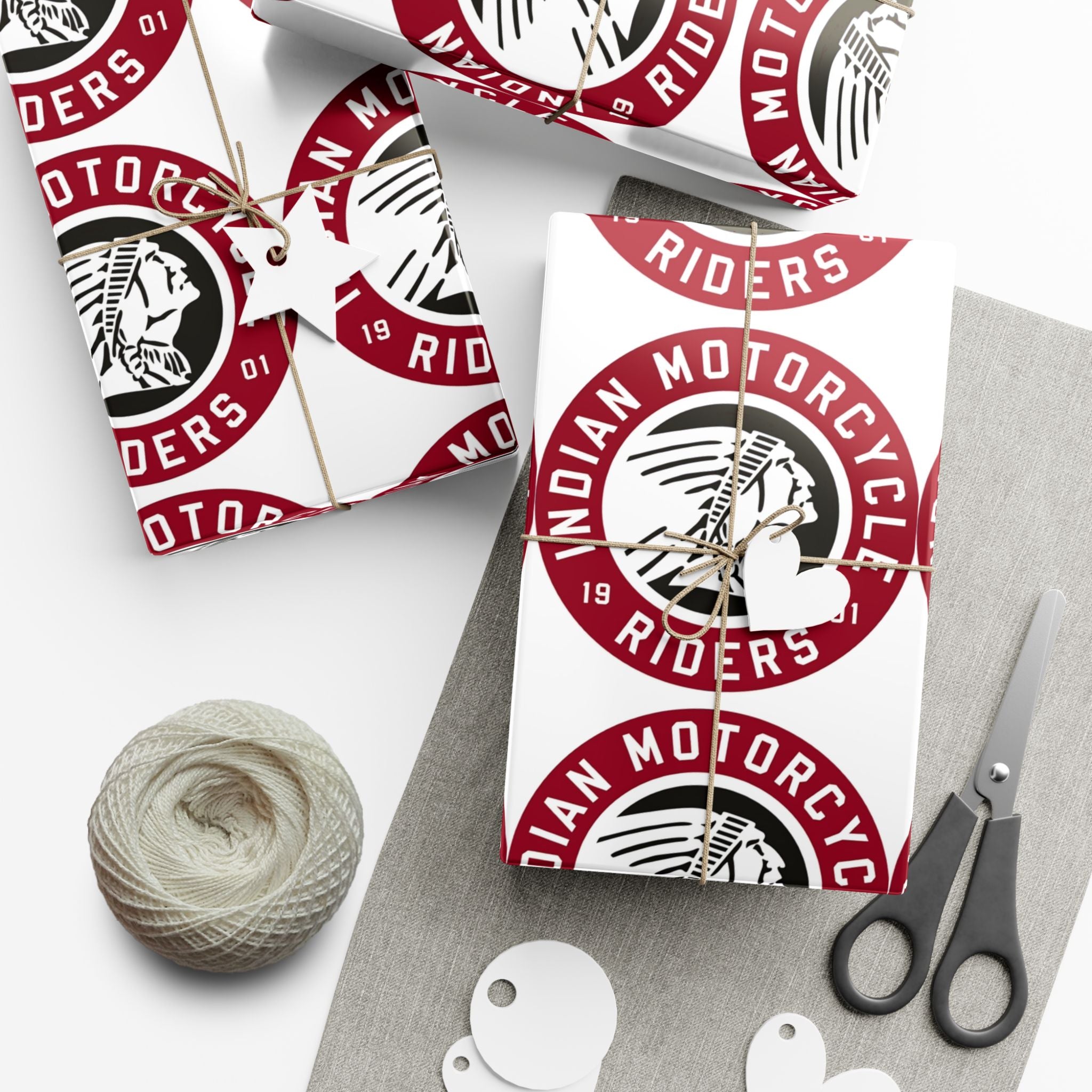 Gift Wrap Paper — Vintage Motorcycle Riders Logo Wrapping Paper