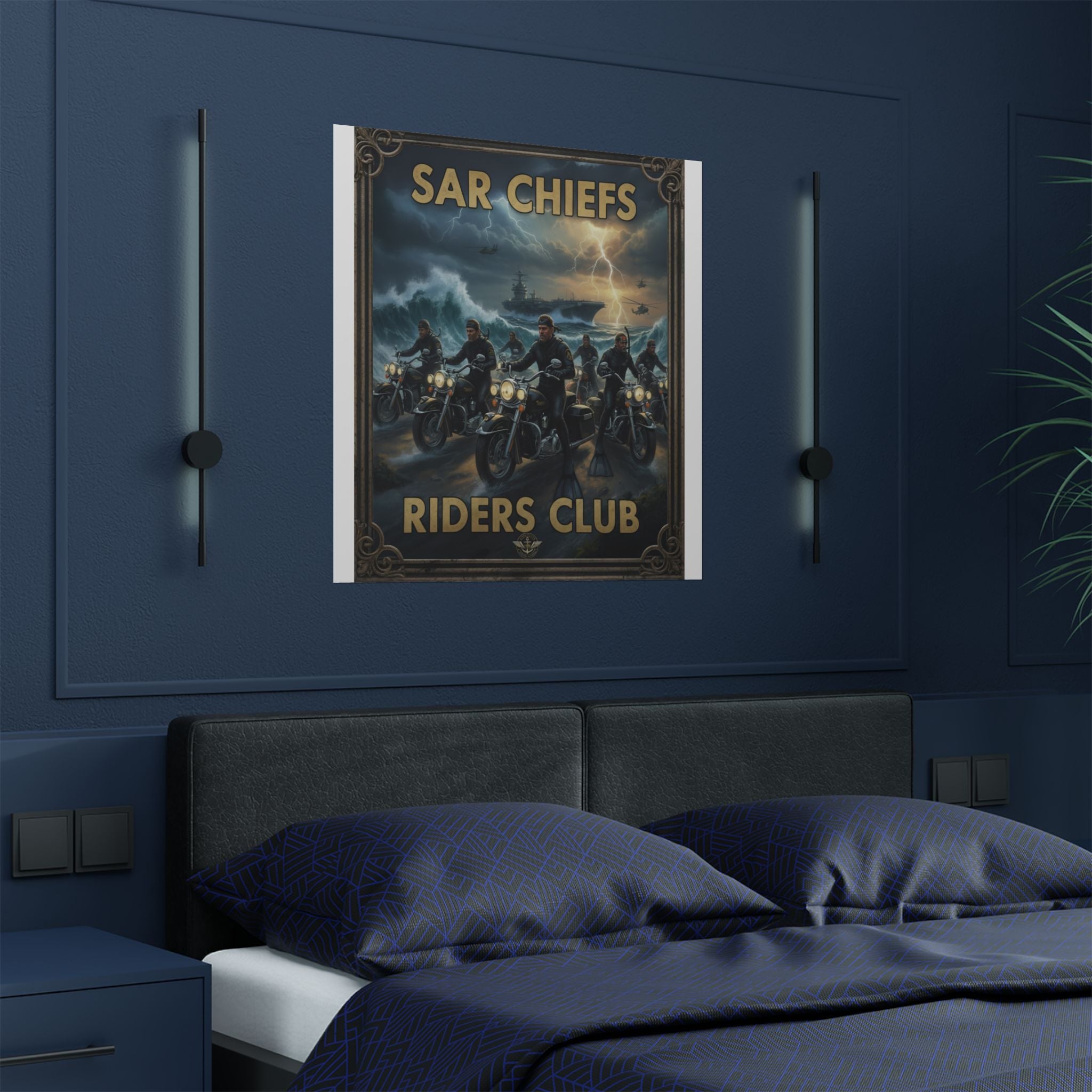 SAR Chiefs Riders Club Satin Poster – Vintage Biker Art Print (300gsm)