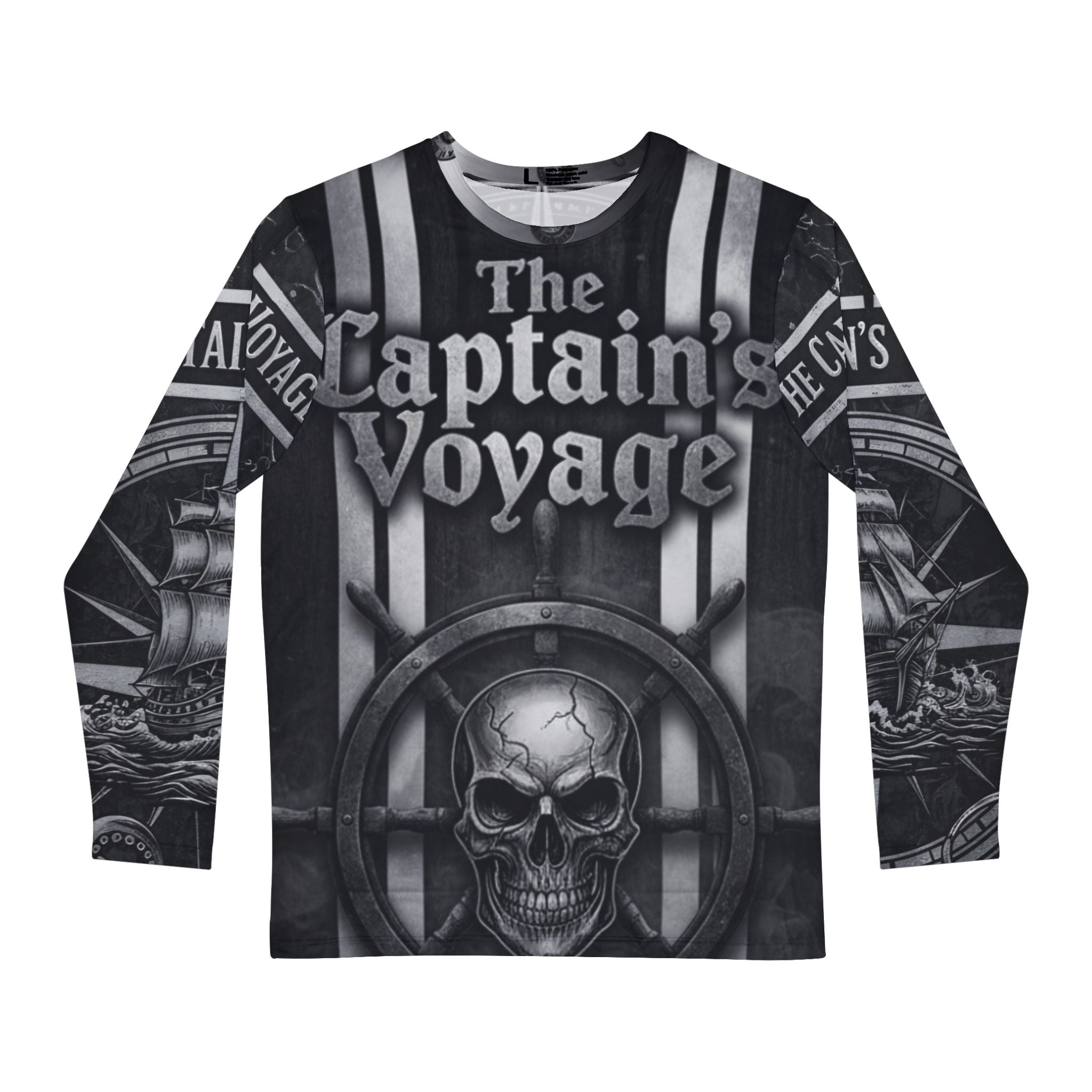 The Captain's Voyage Skull Ship Long Sleeve Shirt