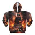 Pirate Ship Hoodie – Flaming Battle Nautical Pullover