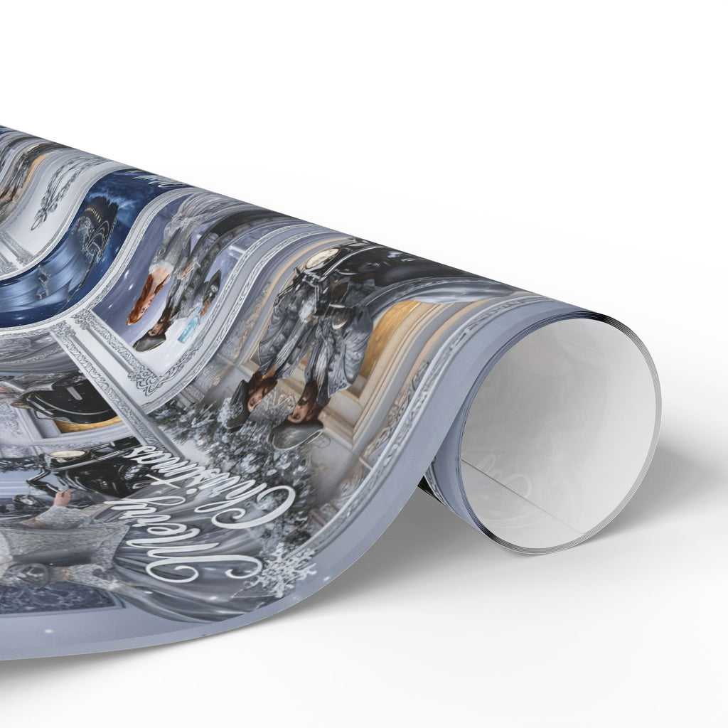 Vintage Winter Photo Collage Wrapping Paper Roll — Holiday Scenic Gift Wrap