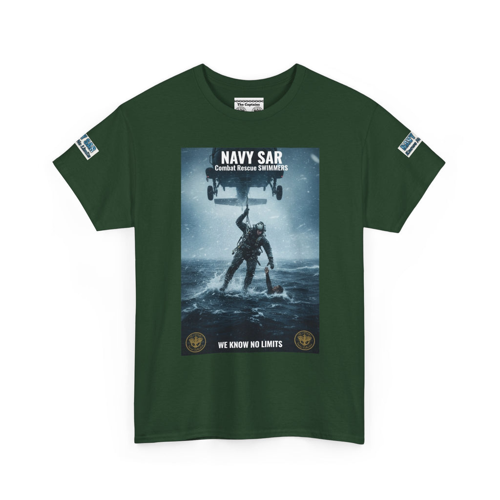 Navy SAR Combat Rescue Swimmers T‑Shirt — "We Know No Limits"