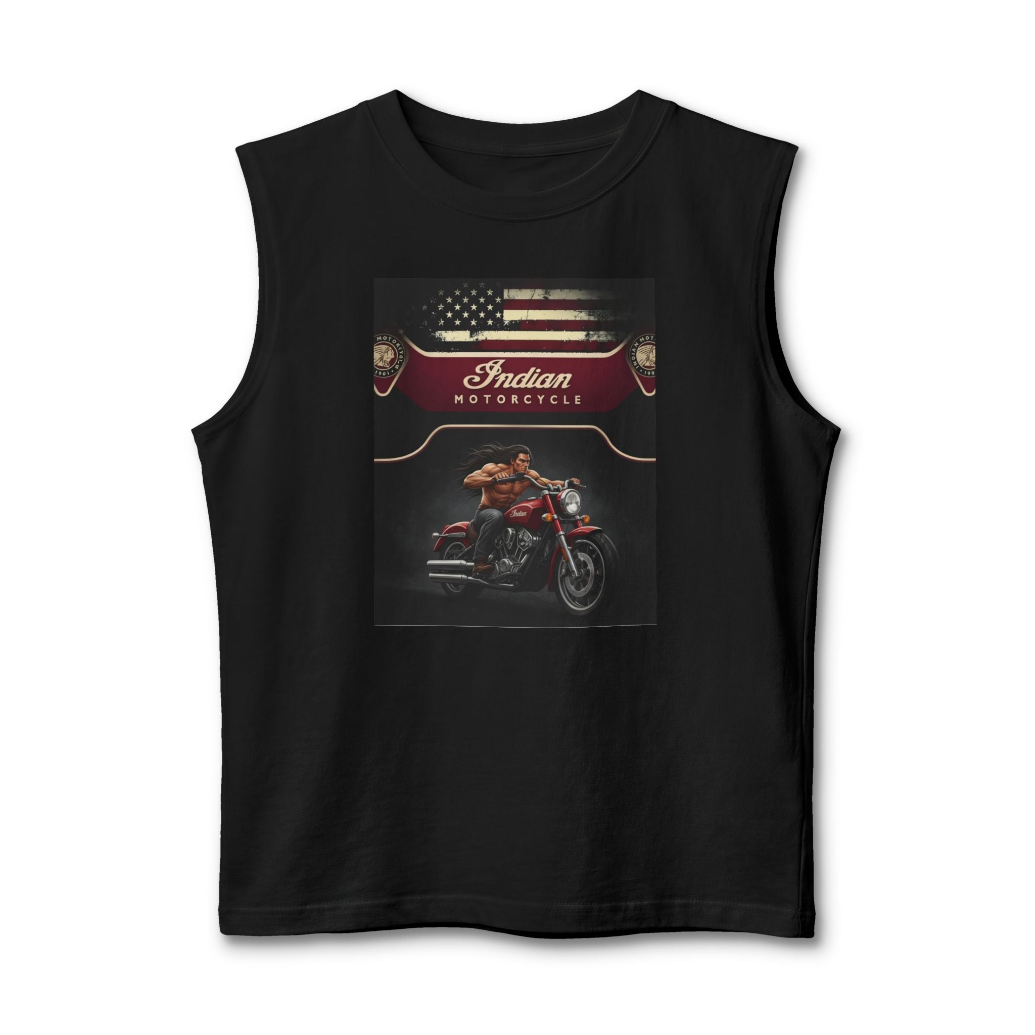 Indian Motorcycle Graphic Muscle Tank — Vintage Rider Tee