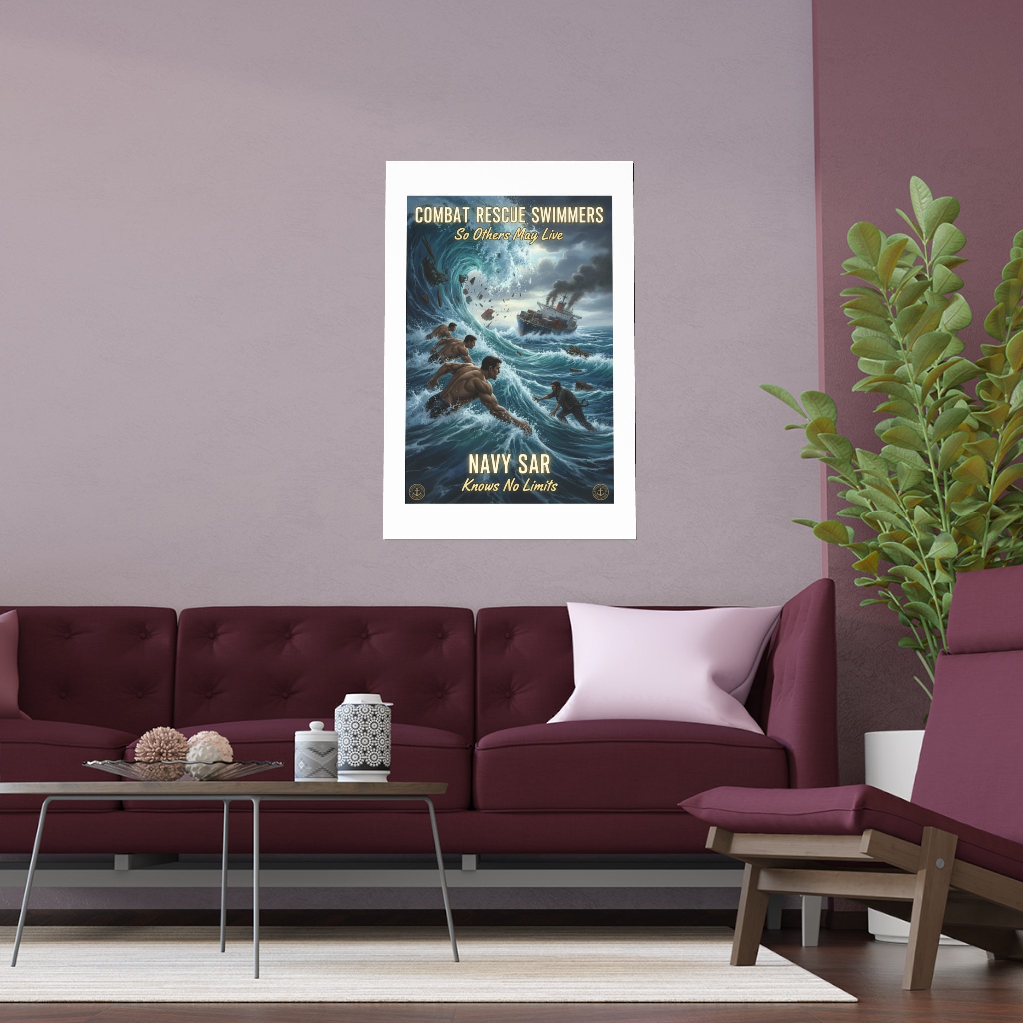 Combat Rescue Swimmers Navy SAR Silk Poster — "So Others May Live"