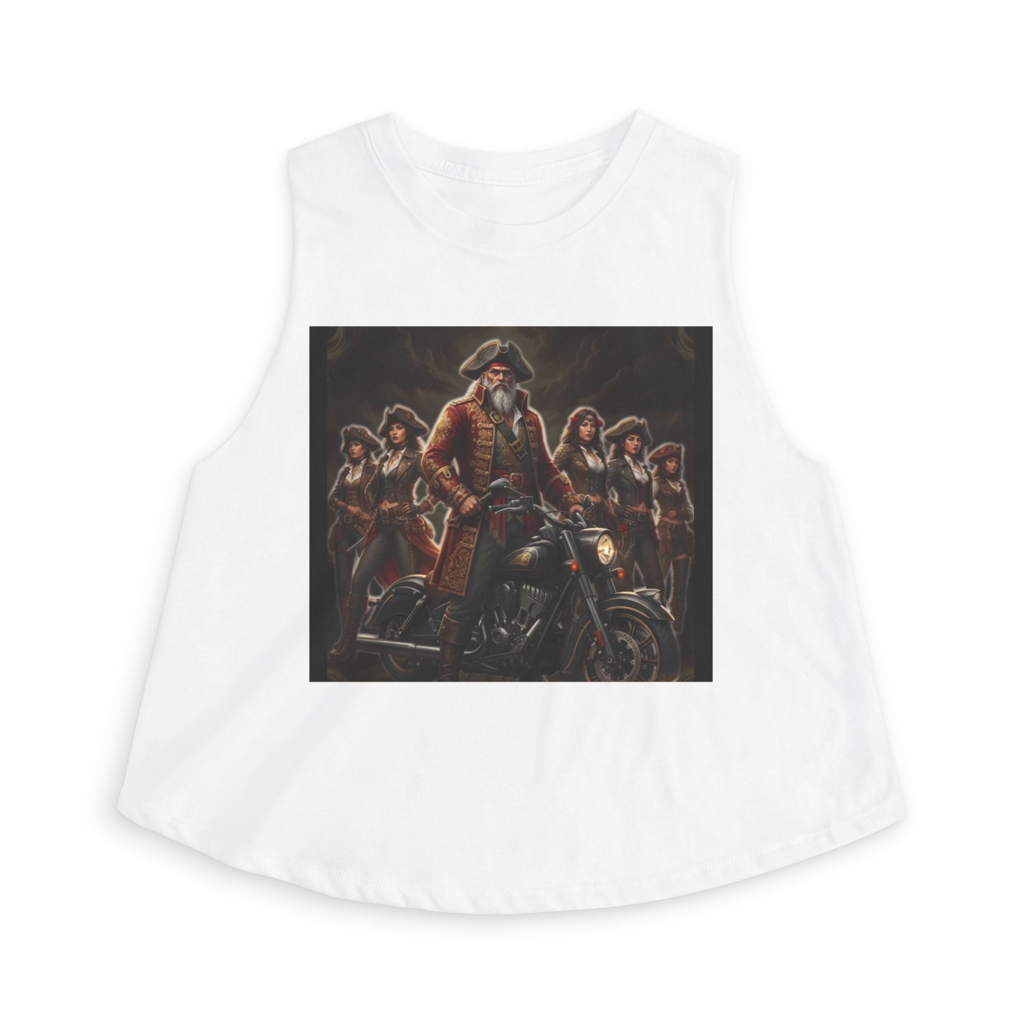 Women's Crop Top — Vintage Pirate Crew Motorcycle Graphic