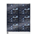 Wrapping Paper - Festive Navy Holiday Scene Gift Wrap (Snow, Sleigh, Night Sky)