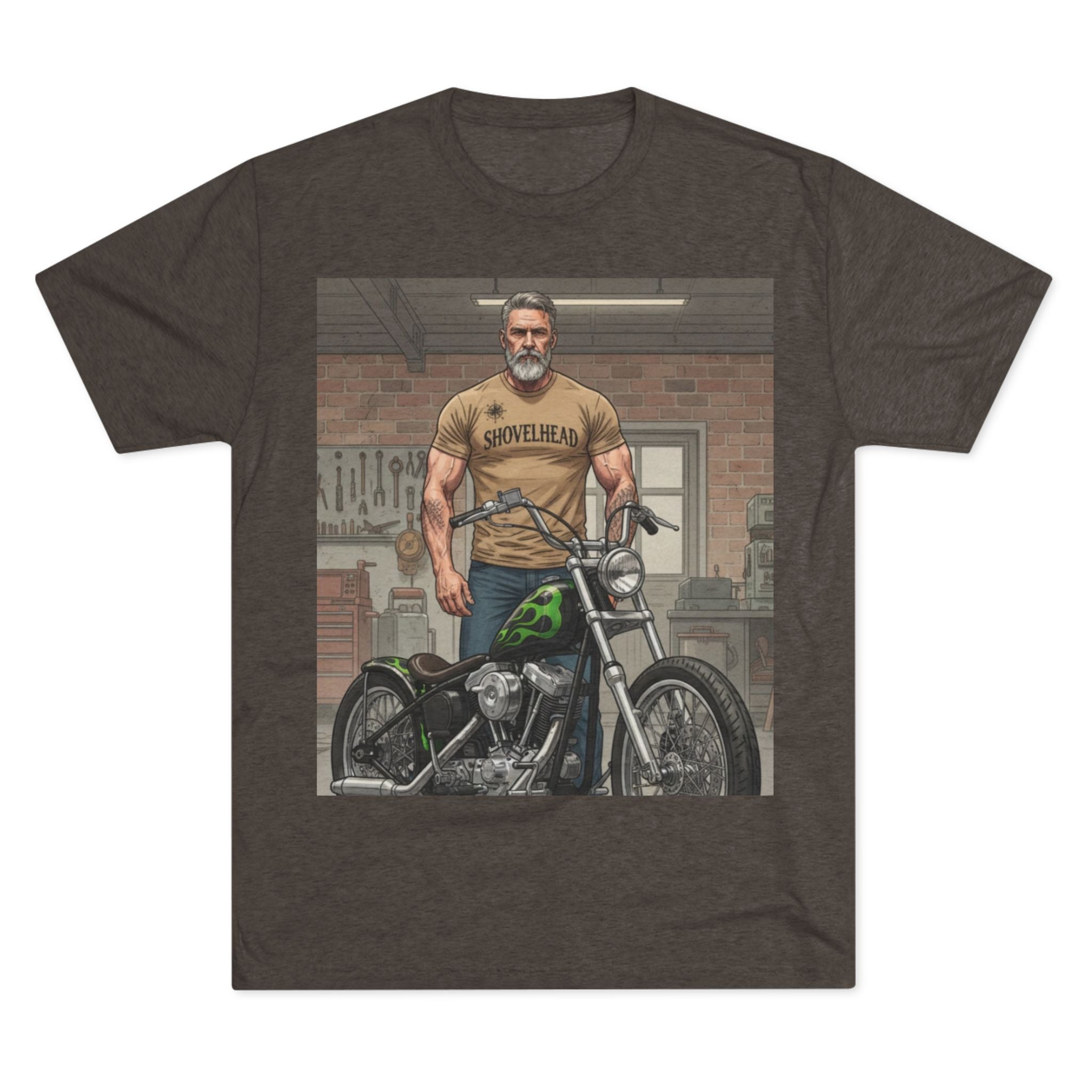 Vintage Biker Garage Tee — 'Somewhere' Motorcycle Illustration T-Shirt