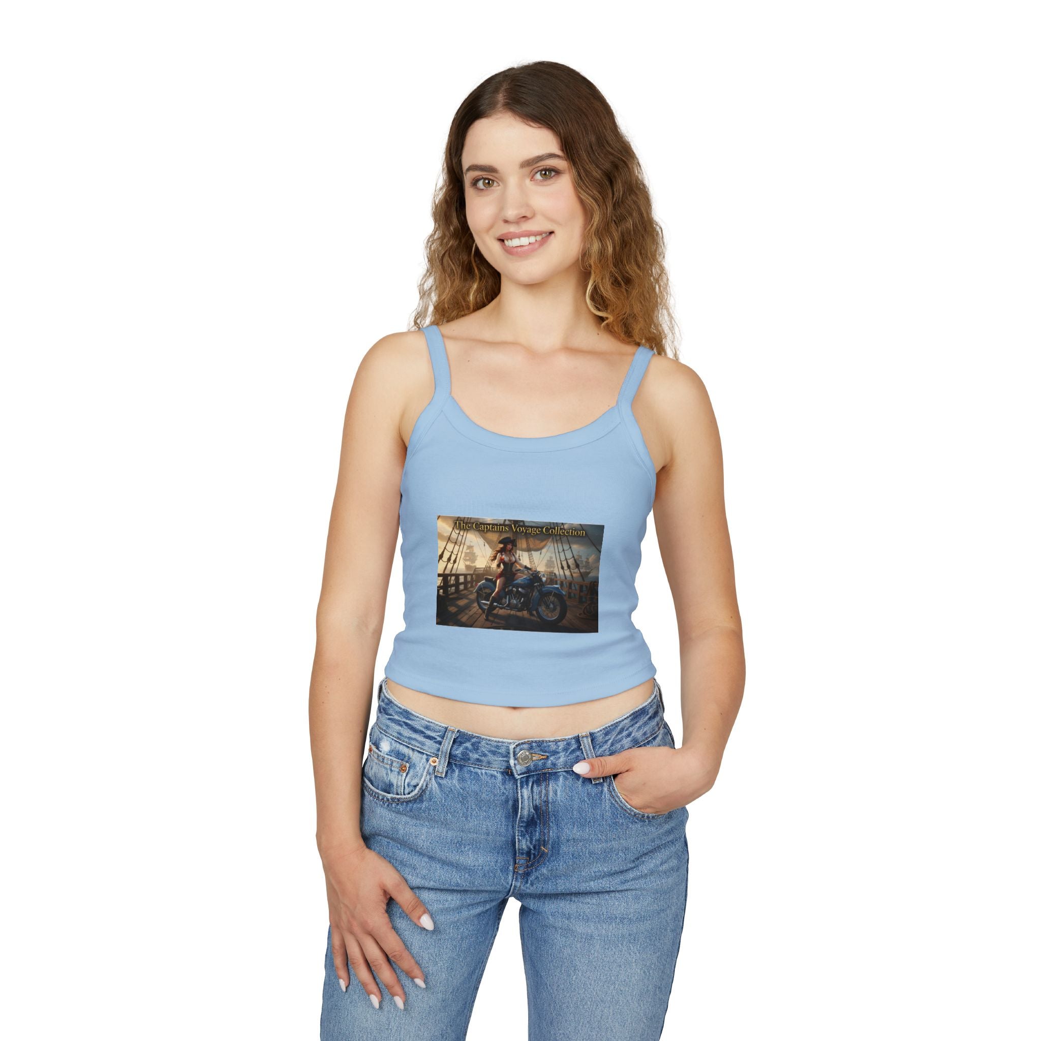 Captain’s Voyage Crop Tank Top — The Captain’s Voyage Collection Motorcycle & Nautical Sunset Design