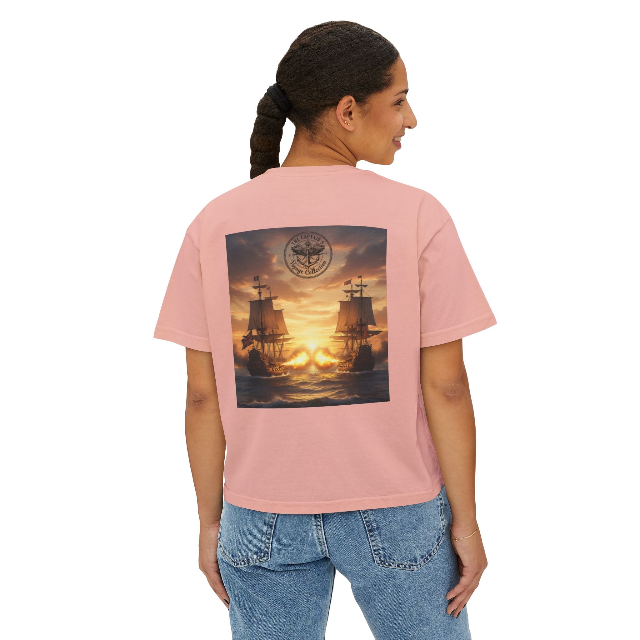 Boxy Tee — Captains Voyage Vintage Motorcycle & Sailing Graphic