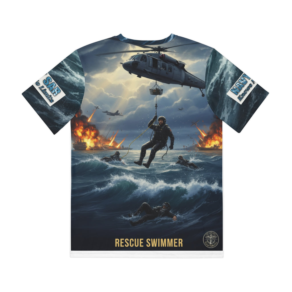 Rescue Swimmer Tee — 'We Know No Limits' All-Over Print