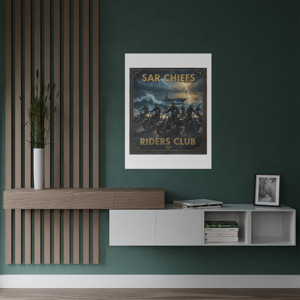 SAR Chiefs Riders Club Satin Poster – Vintage Biker Art Print (300gsm)