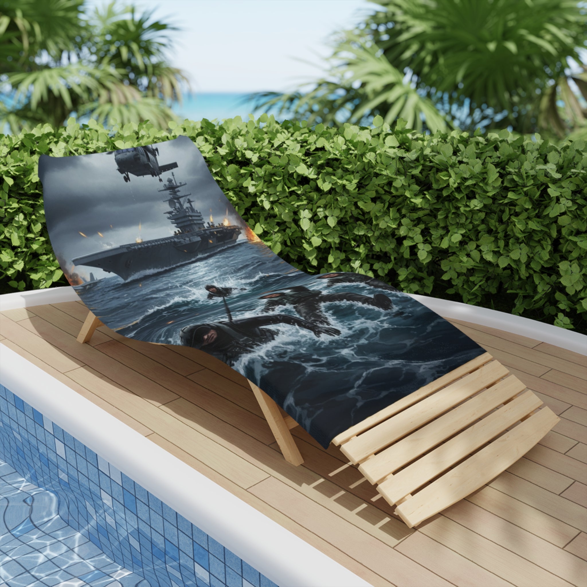 Rescue Swimmer Beach Towel — NAS Pensacola Vintage Sunset Design