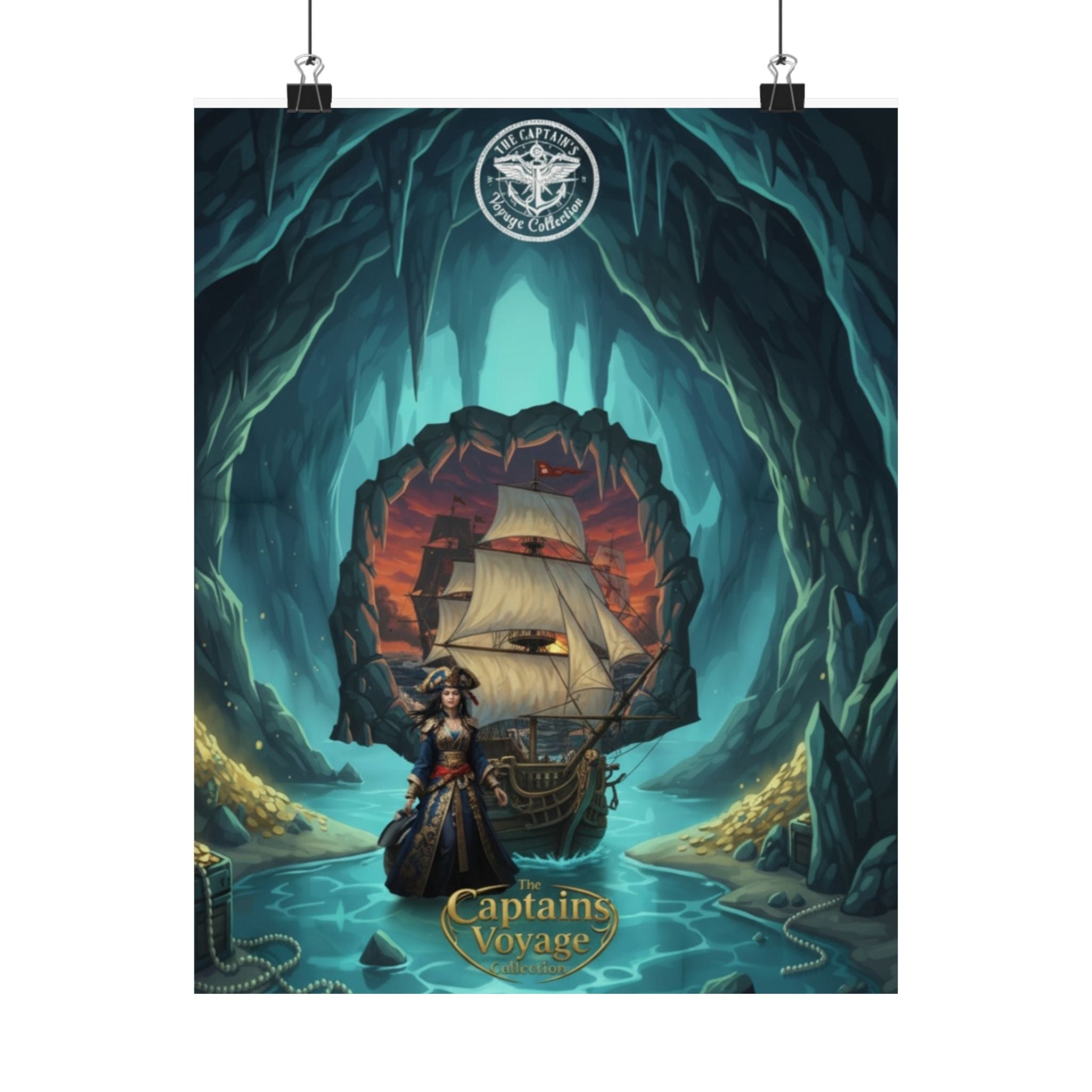 Pirate Voyage Matte Poster — "Captain's Voyage" Vertical Art Print