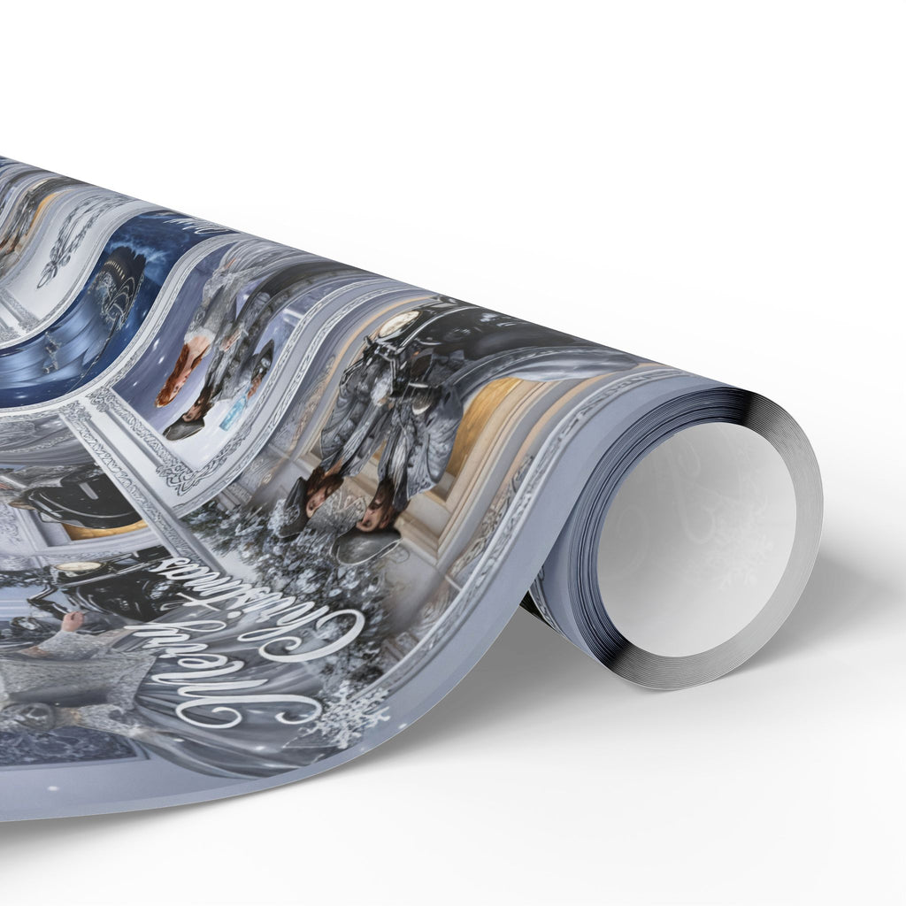 Vintage Winter Photo Collage Wrapping Paper Roll — Holiday Scenic Gift Wrap