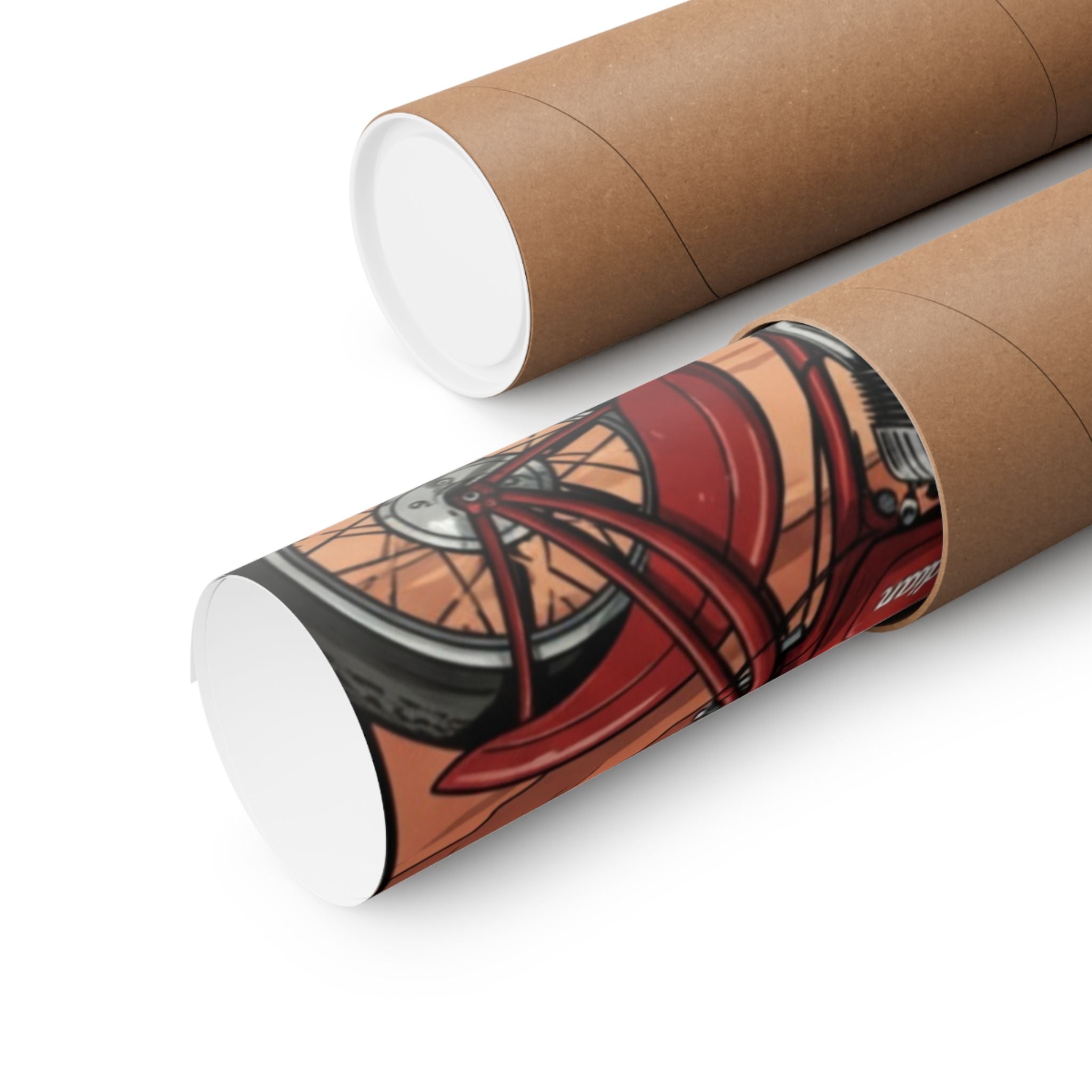 Motorcycle Vintage Poster — Native Woman on Red Indian Bike Matte Vertical Art Print