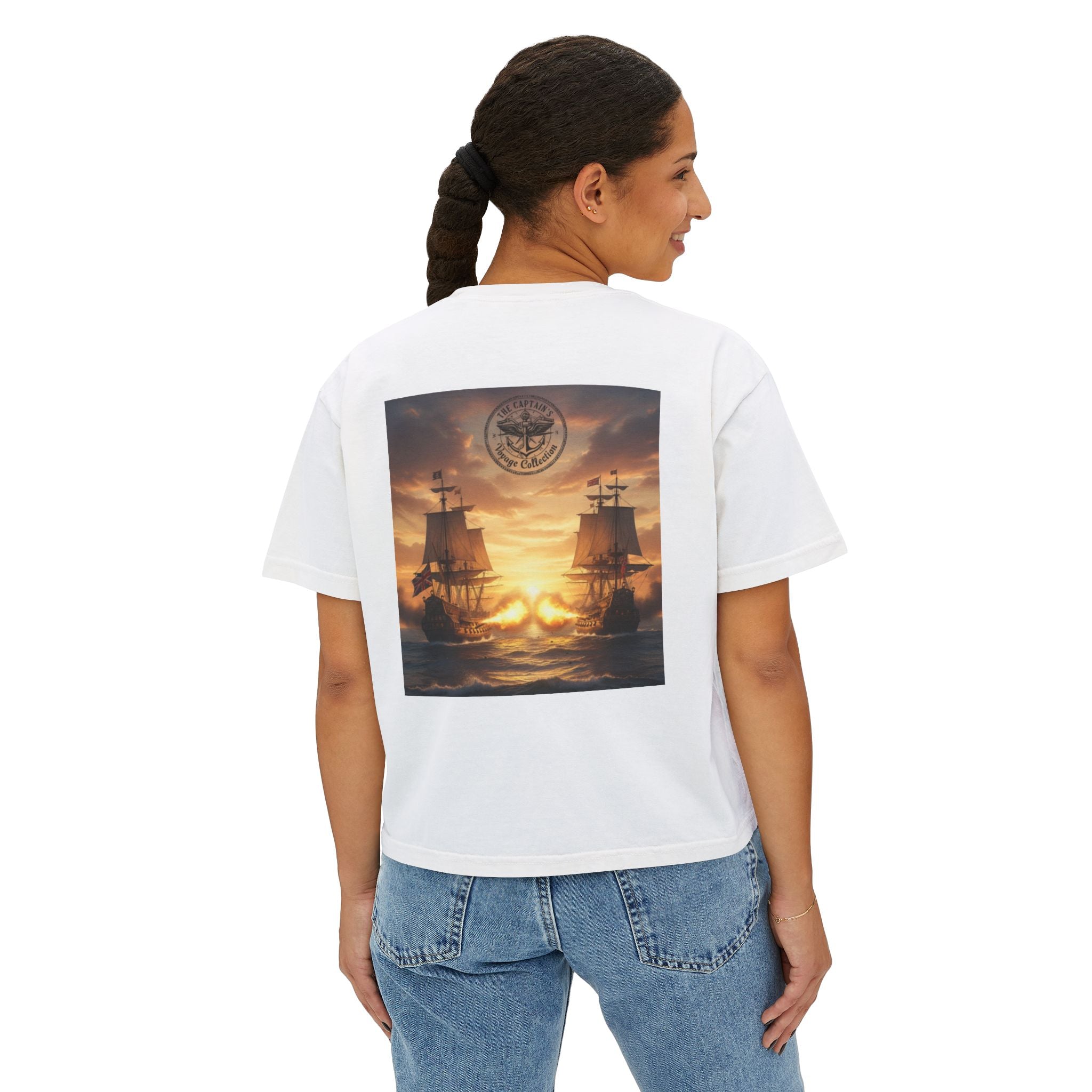 Boxy Tee — Captains Voyage Vintage Motorcycle & Sailing Graphic