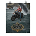 Captain’s Voyage Matte Poster — Motorcycle & Whale Adventure Wall Art